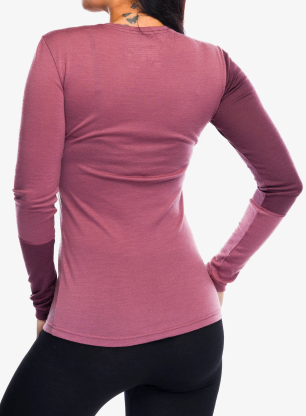 Ženska termo flis jopa Ortovox 185 Rock N Wool Long Sleeve - mountain rose