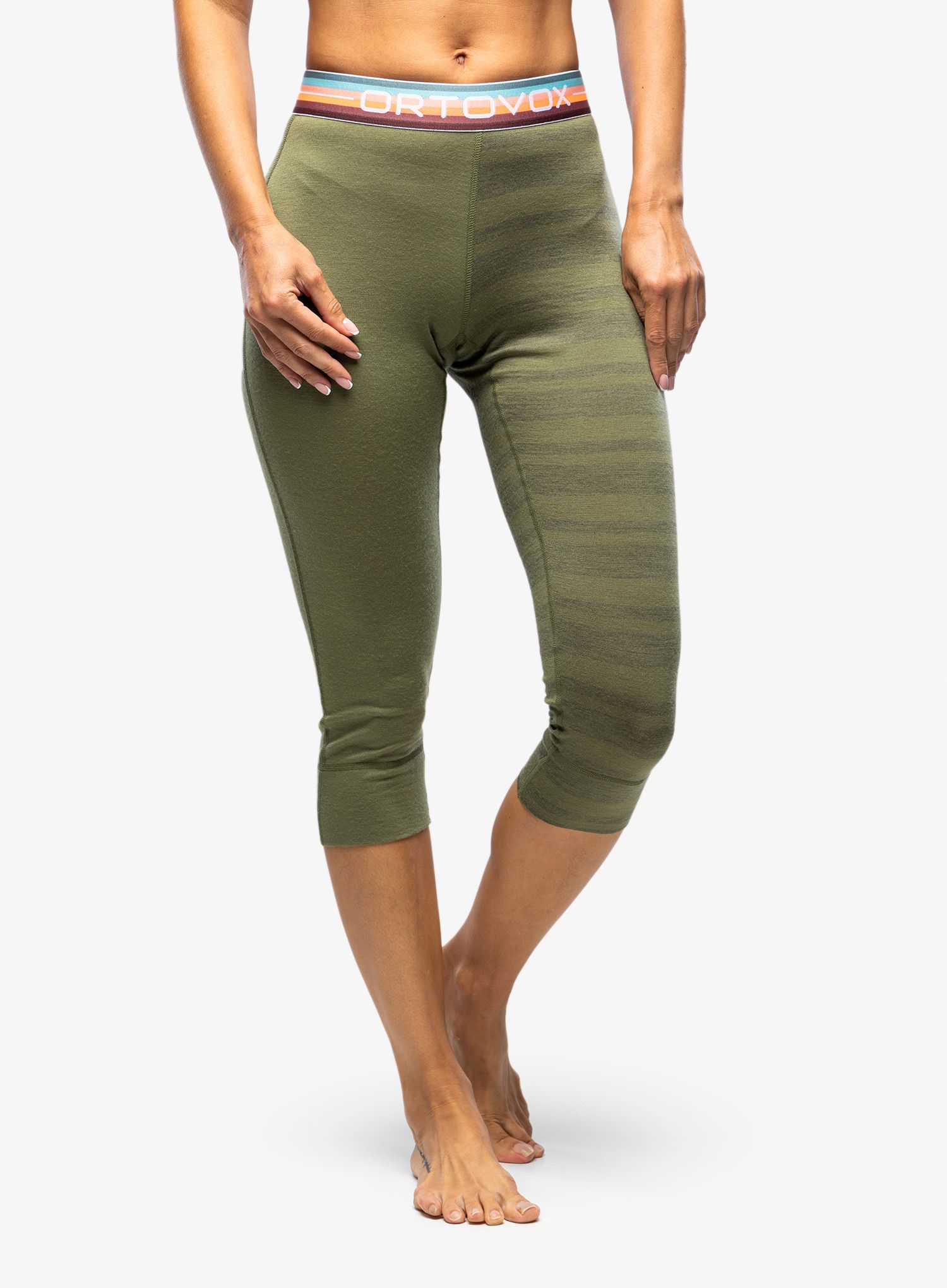 Ženske termo pajkice Ortovox 185 Rock N Wool Short Pants - wild herbs