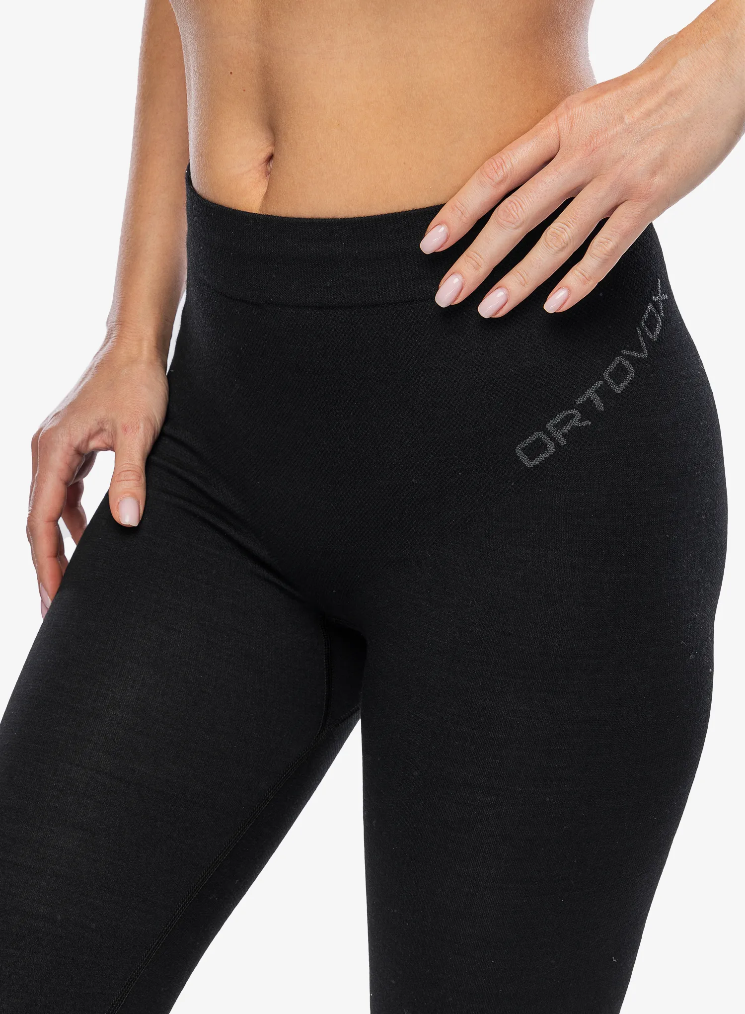 Ženske termo pajkice Ortovox 230 Competition Long Pants - black raven