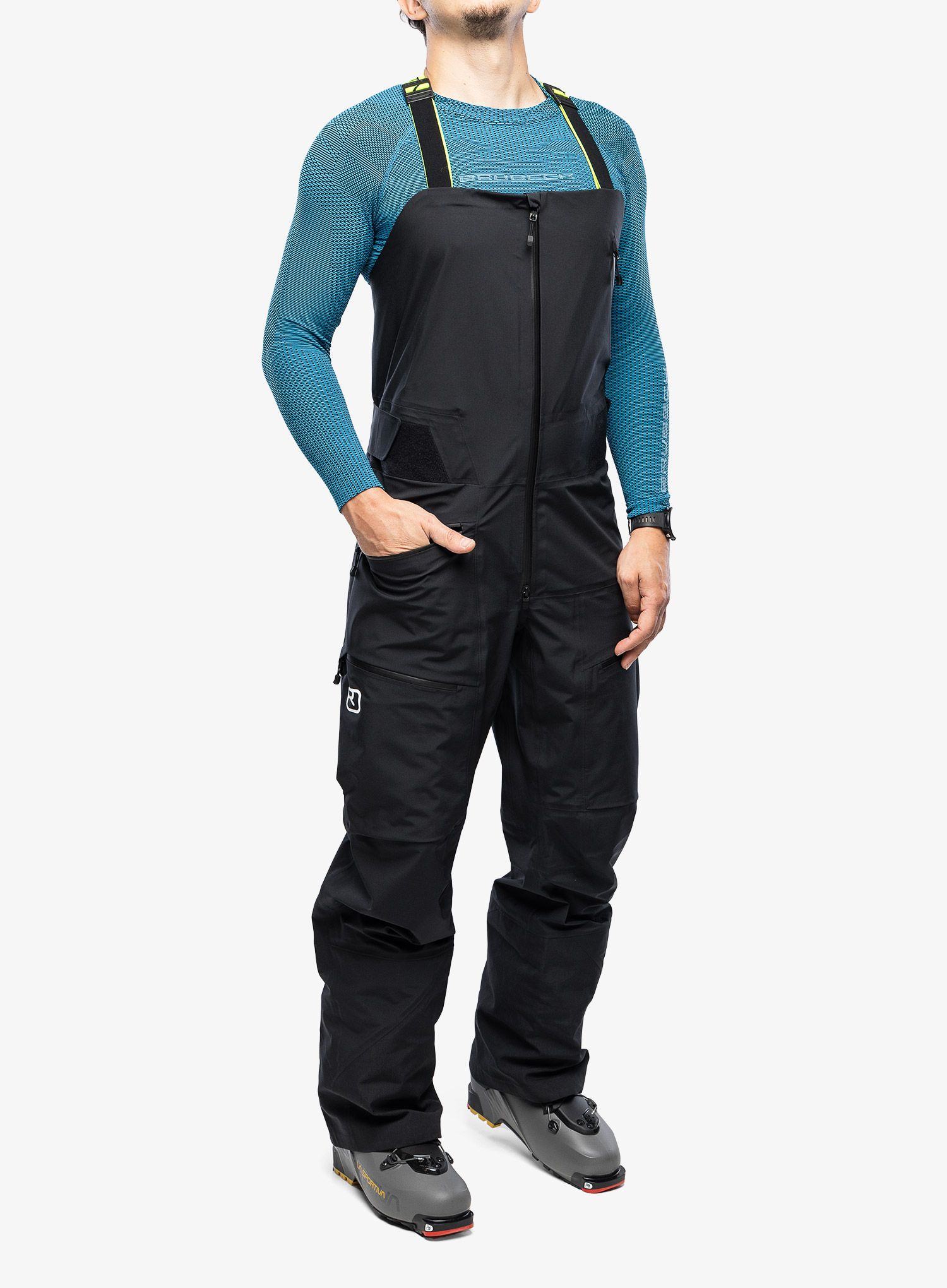 Hlače Ortovox 3L Deep Shell Bib Pants - black raven
