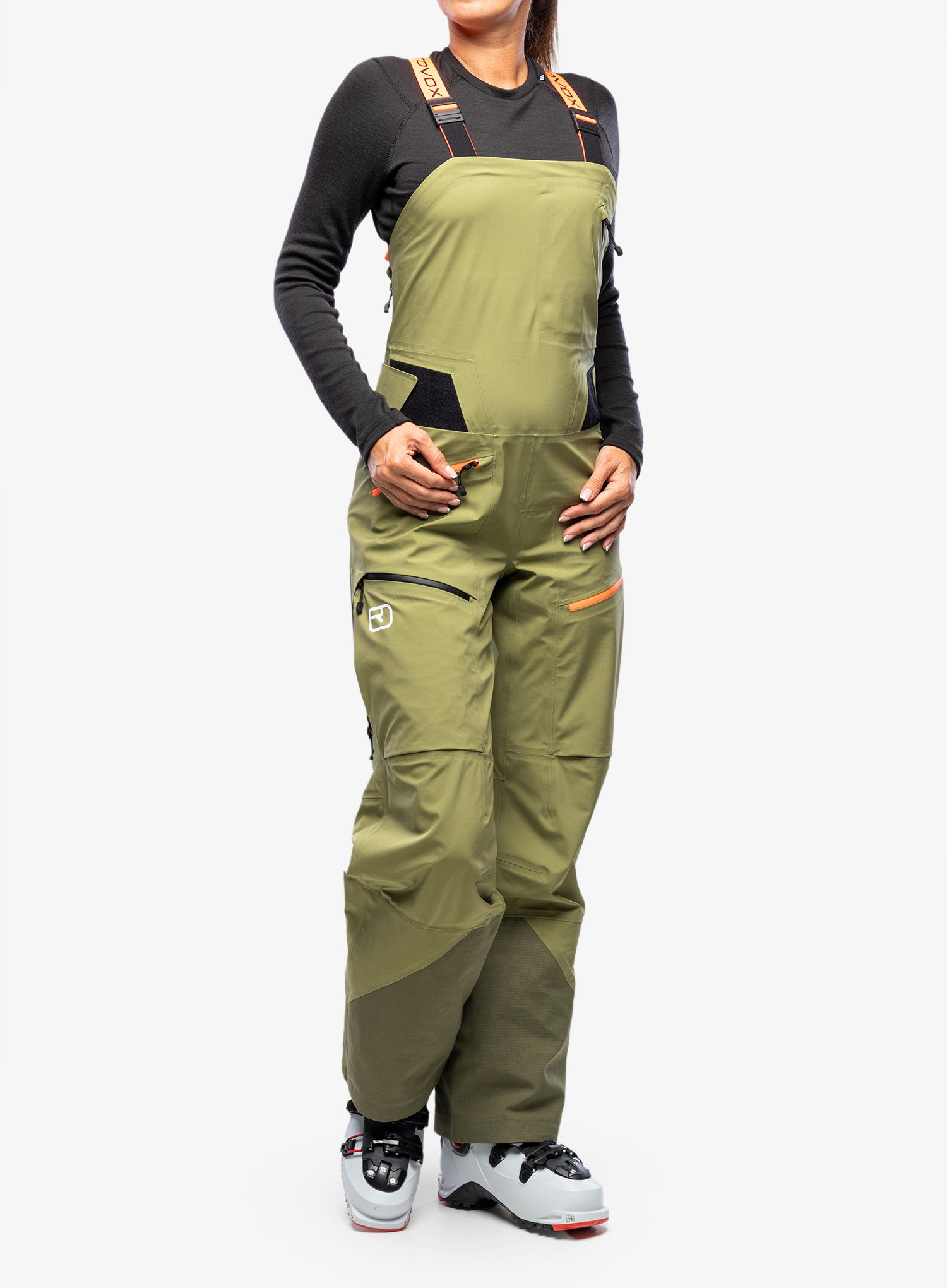 Ženske hlače Ortovox 3L Deep Shell Bib Pants - wild herbs