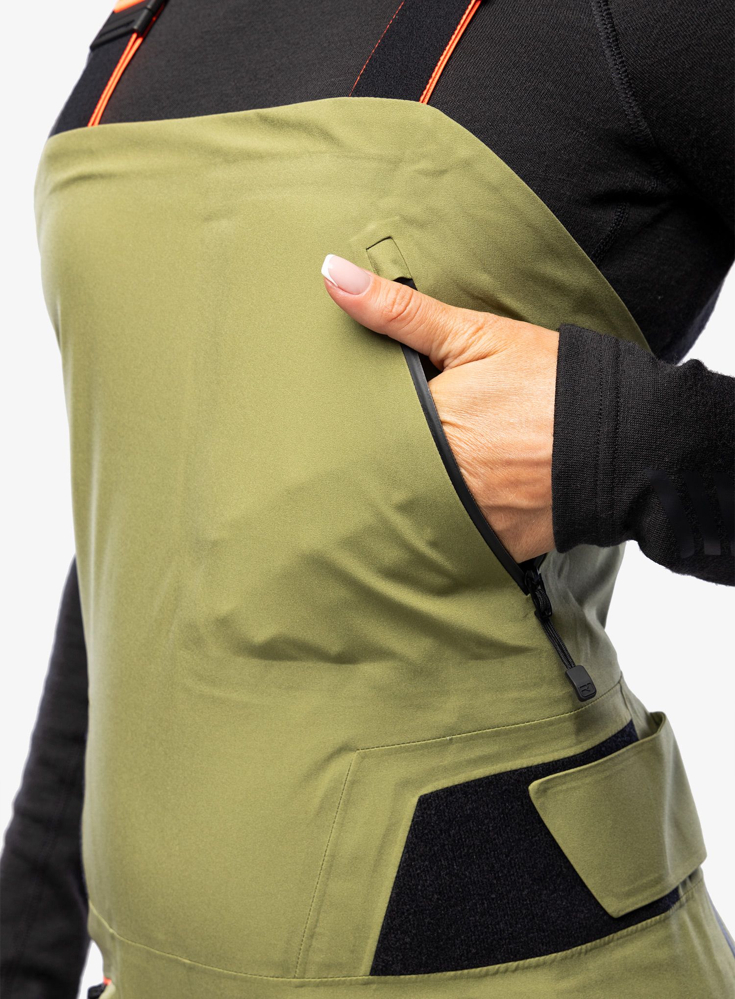 Ženske hlače Ortovox 3L Deep Shell Bib Pants - wild herbs