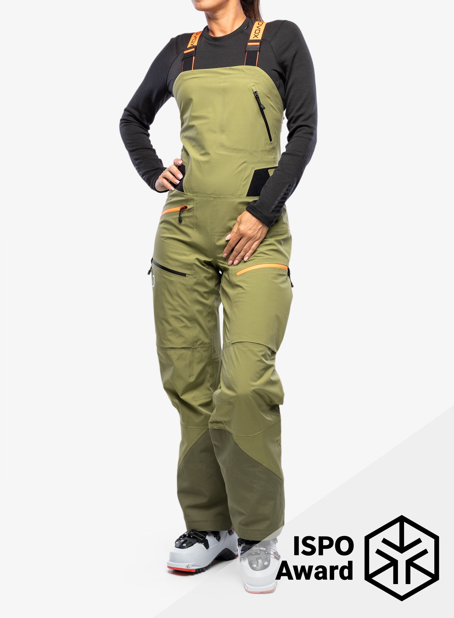 Ženske hlače Ortovox 3L Deep Shell Bib Pants - wild herbs