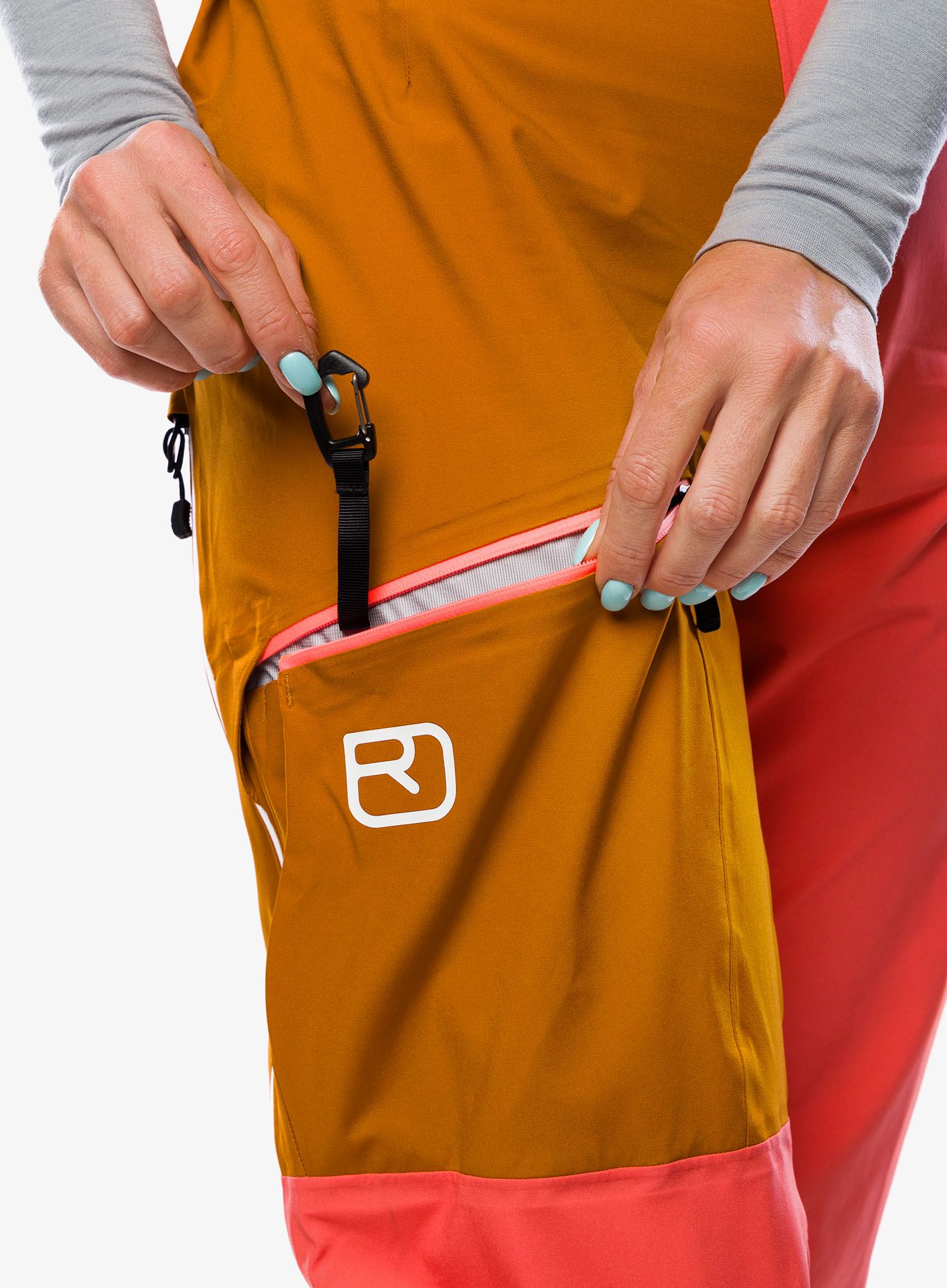 Ženske hlače za turno smučanje Ortovox 3L Ortler Pants - coral