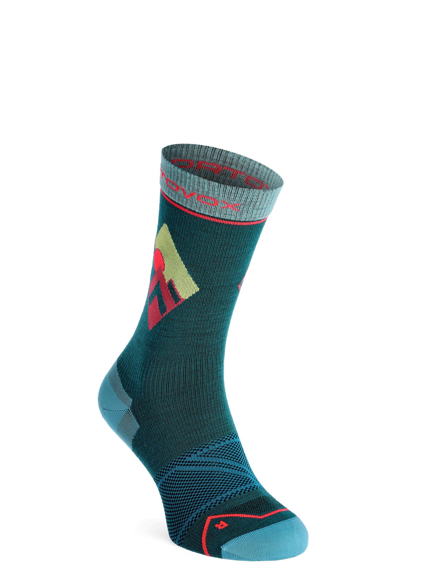 Ženske merino nogavice Ortovox Alpine Light Comp Mid Socks - pacific green
