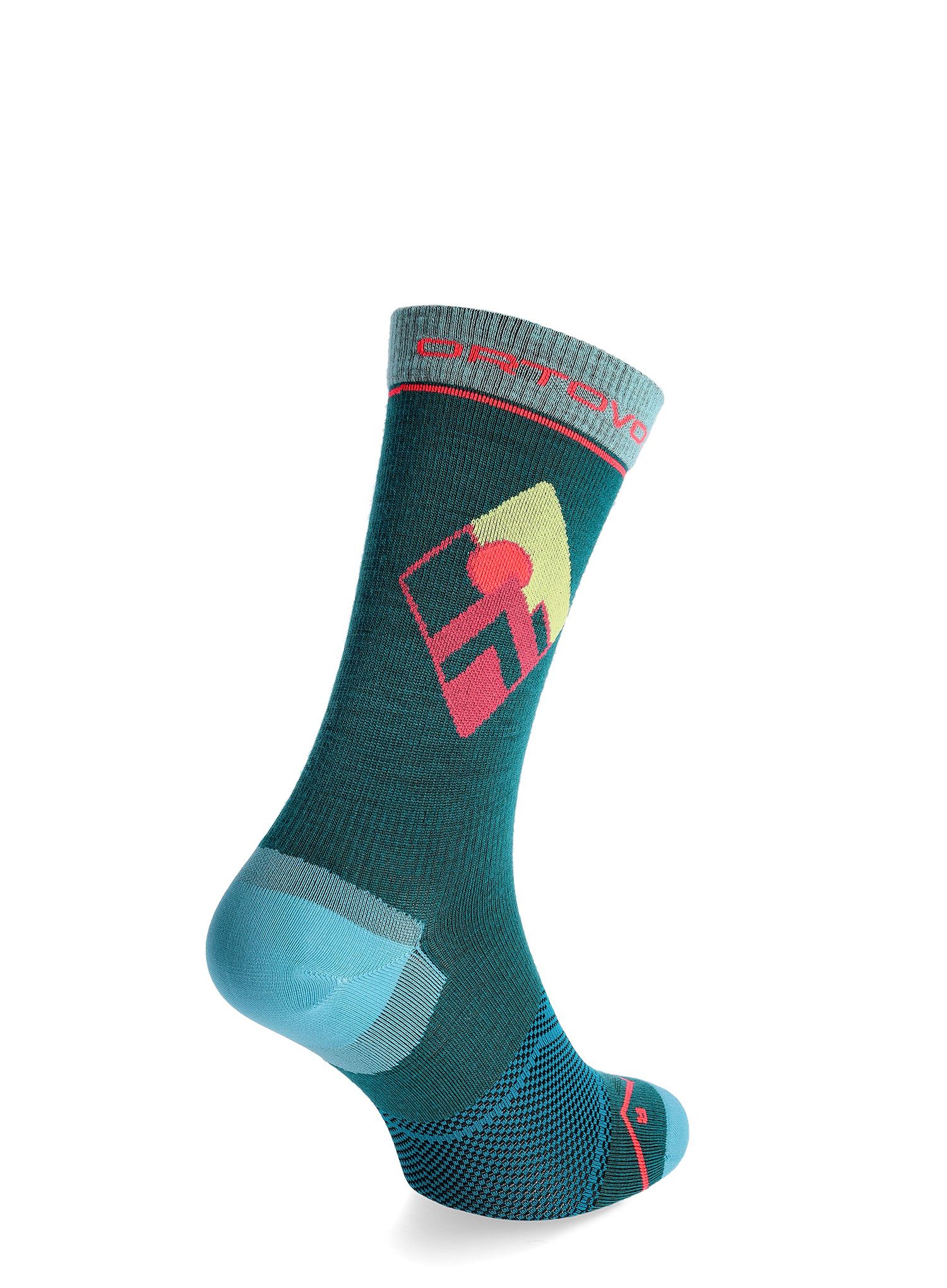 Ženske merino nogavice Ortovox Alpine Light Comp Mid Socks - pacific green