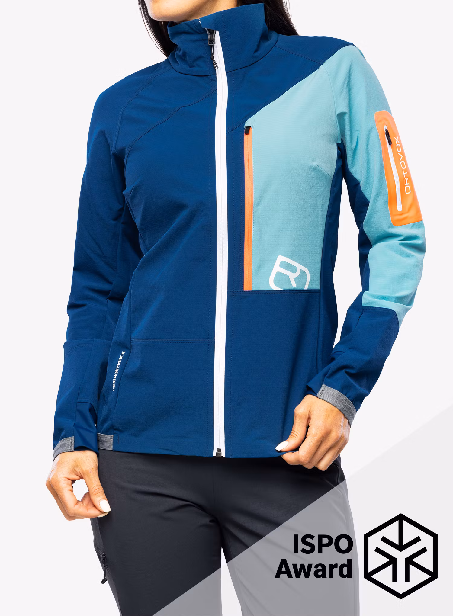 Ženska vetrovka Ortovox Berrino Jacket - petrol blue