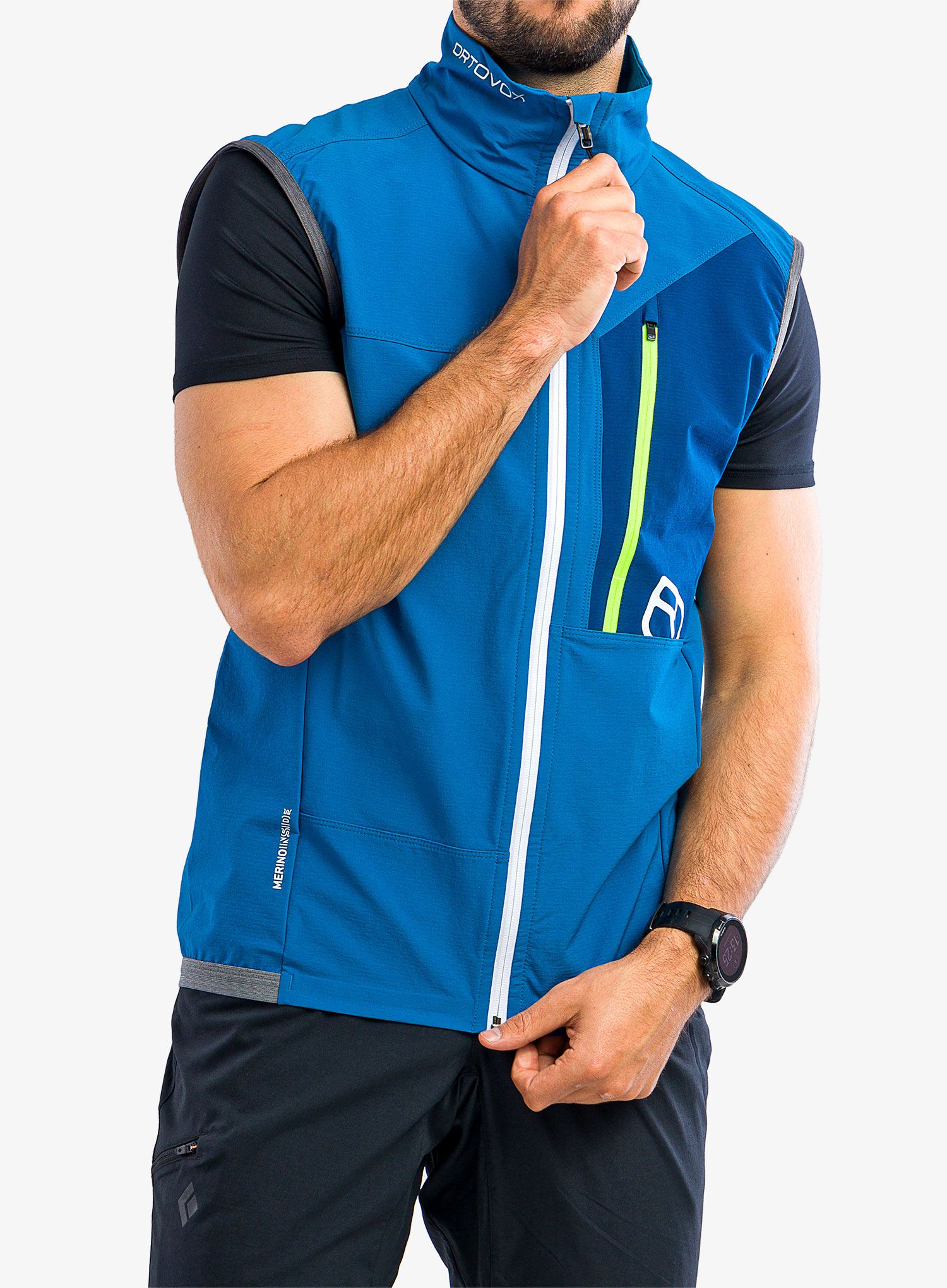 Moški brezrokavnik Ortovox Berrino Vest - mountain blue
