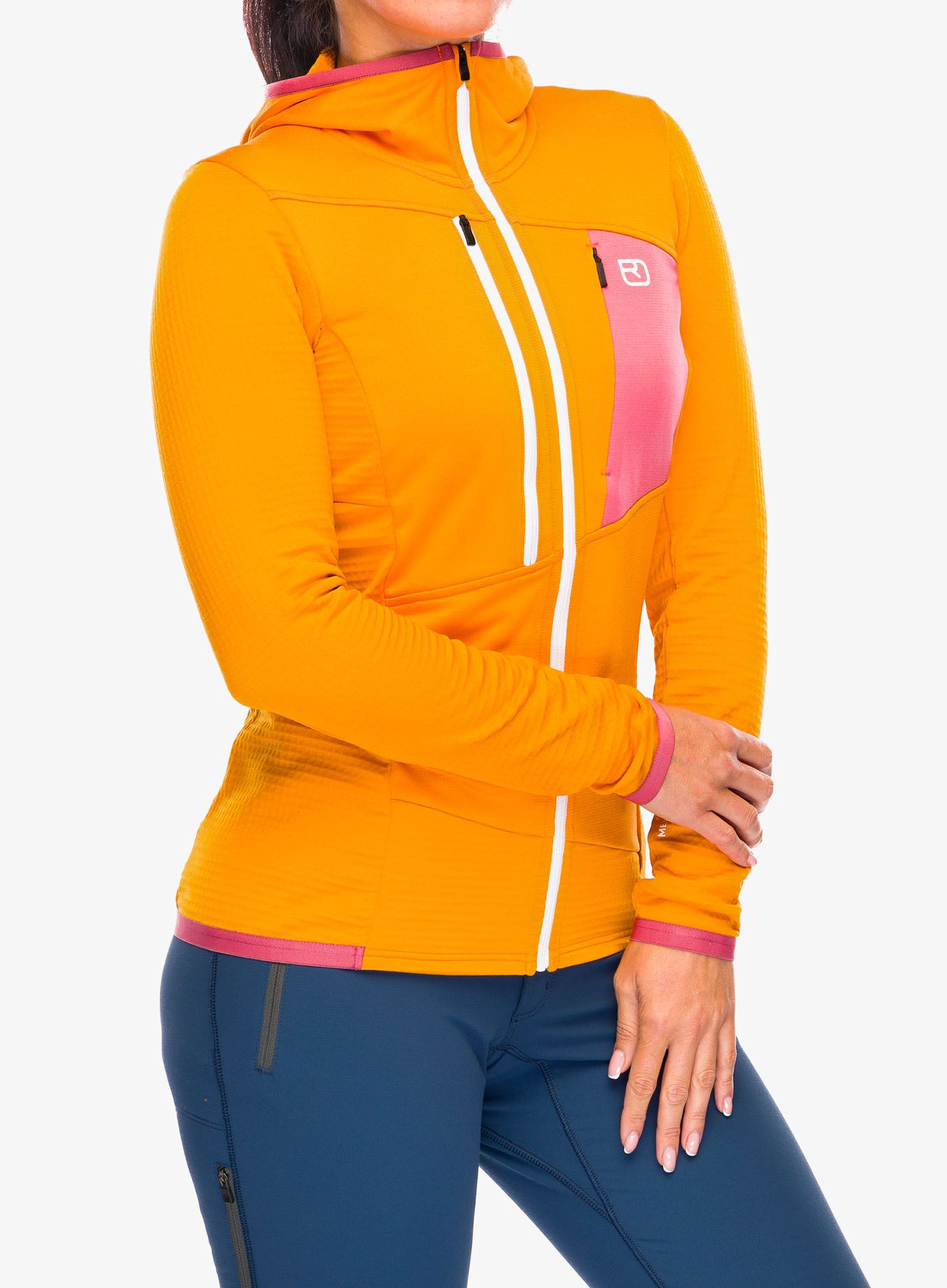 Ženska jopica Ortovox Fleece Grid Hoody - autumn leaves
