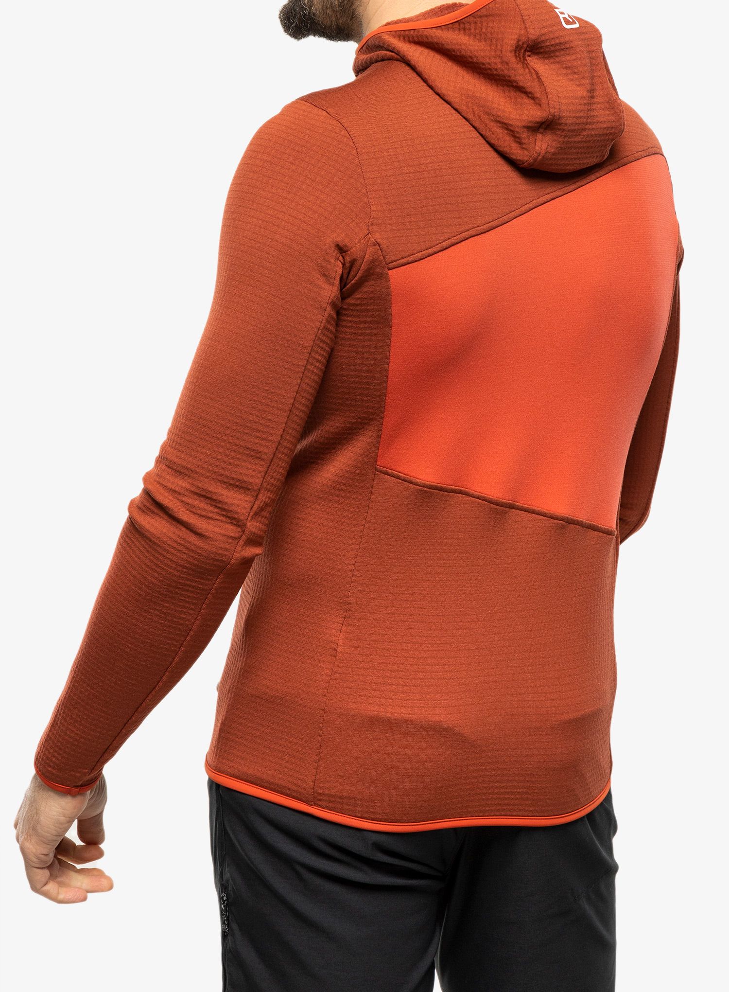 Moška jopica Ortovox Fleece Grid Hoody - clay orange