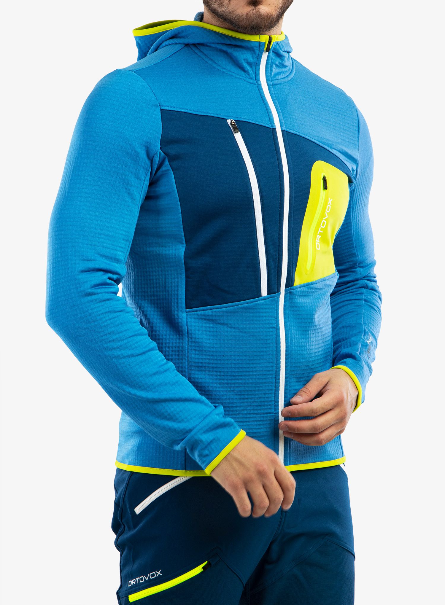 Jopica s kapuco Ortovox Fleece Grid Hoody - heritage blue