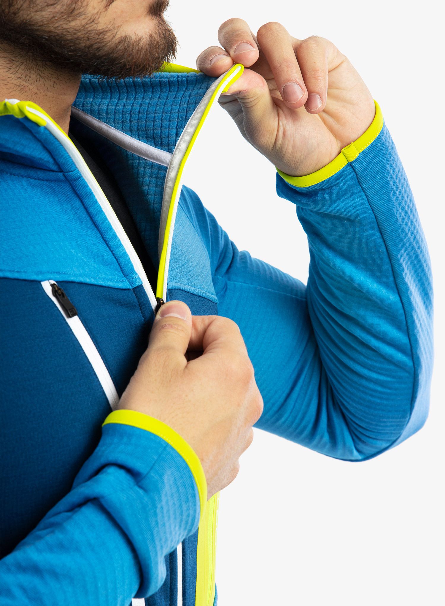 Jopica s kapuco Ortovox Fleece Grid Hoody - heritage blue