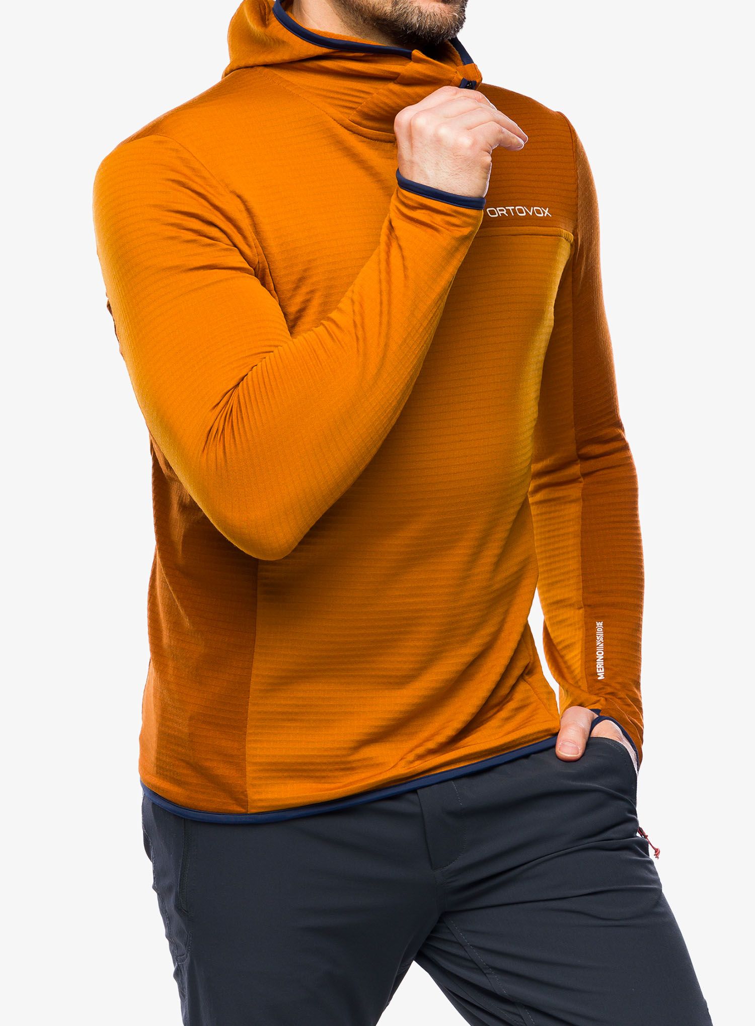 Jopica s kapuco Ortovox Fleece Light Grid ZN Hoody - sly fox