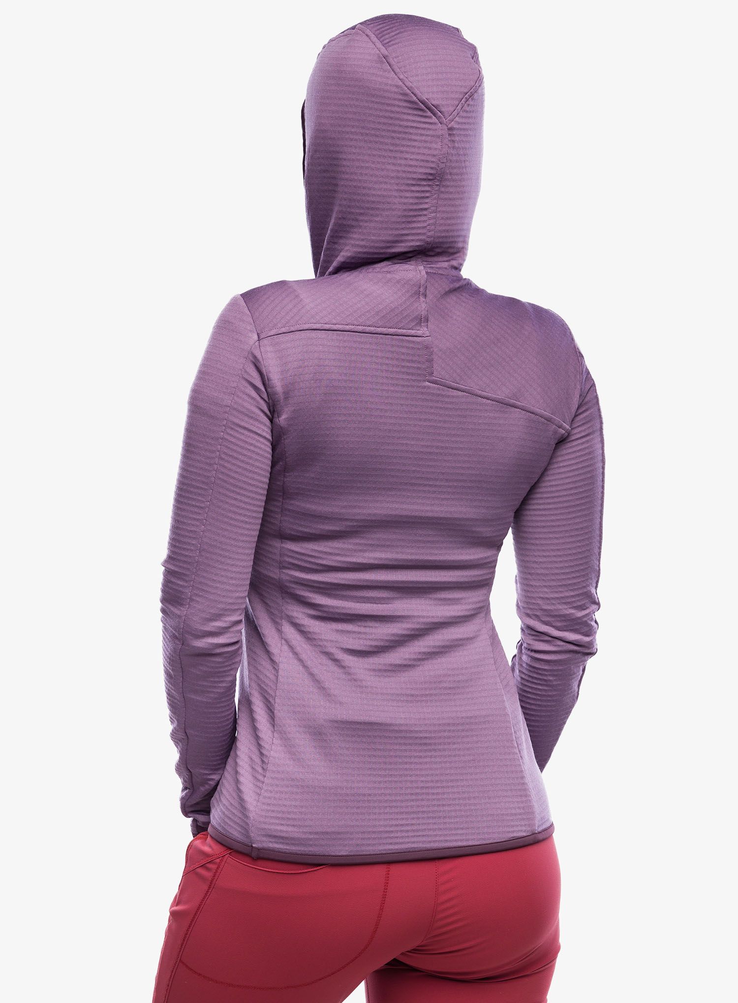 Ženska jopa s kapuco Ortovox Fleece Light Grid ZN Hoody - wild berry