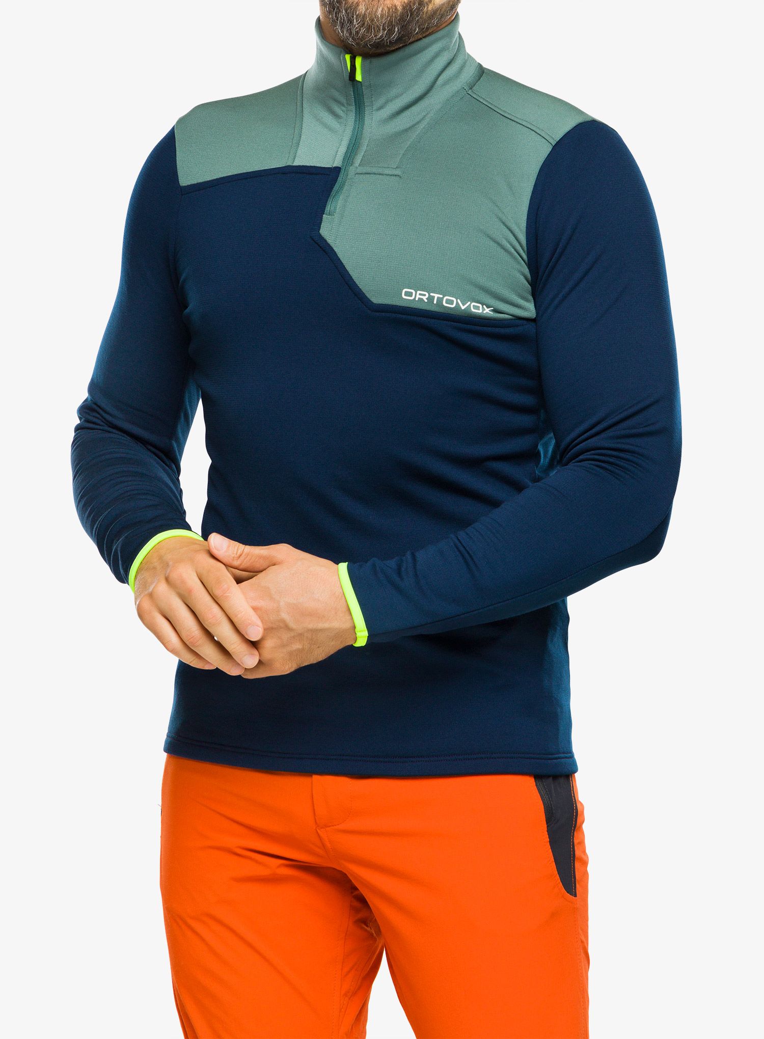 Termo flis jopa Ortovox Fleece Light Zip Neck - deep ocean