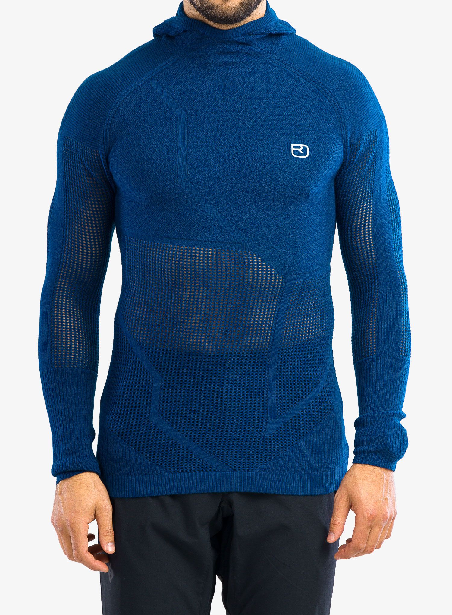 Termo flis jopa Ortovox Merino Thermovent Hoody - petrol blue