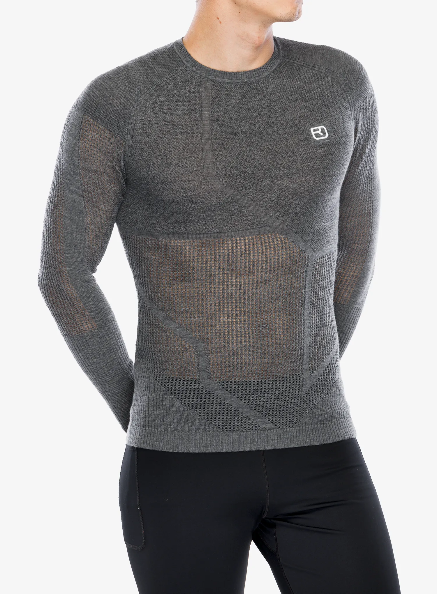 Termo flis jopa Ortovox Merino Thermovent LS - dark grey blend