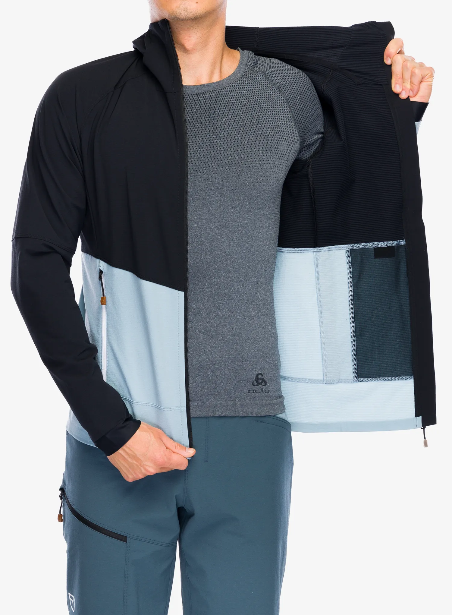 Softshell jakna Ortovox Punta Berrino Hooded Jacket - black raven