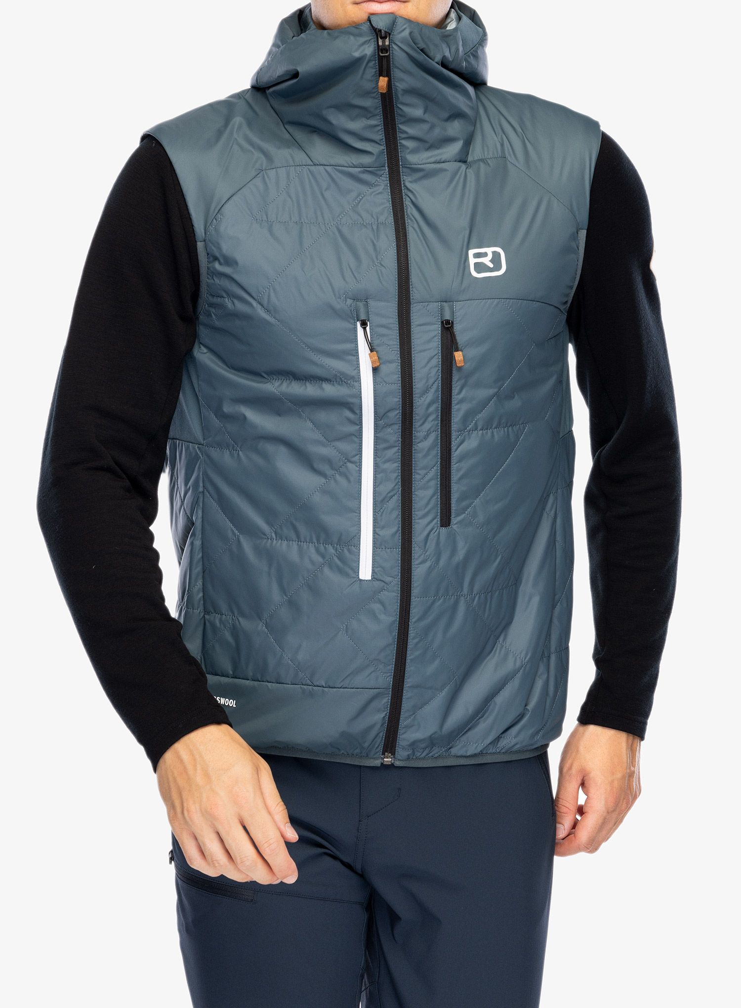 Podložen brezrokavnik Ortovox Swisswool Piz Boe Vest - dark arctic grey