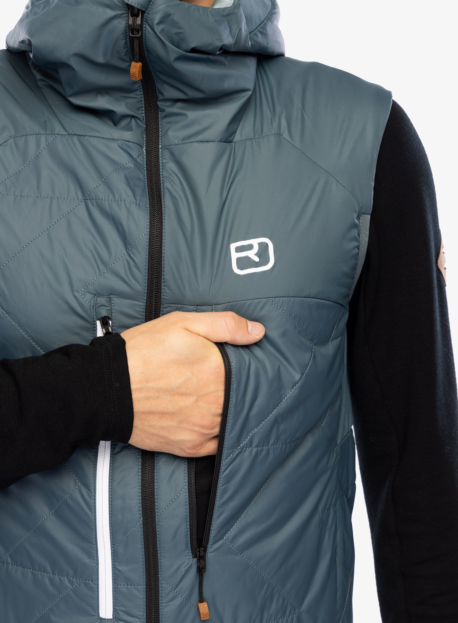 Podložen brezrokavnik Ortovox Swisswool Piz Boe Vest - dark arctic grey