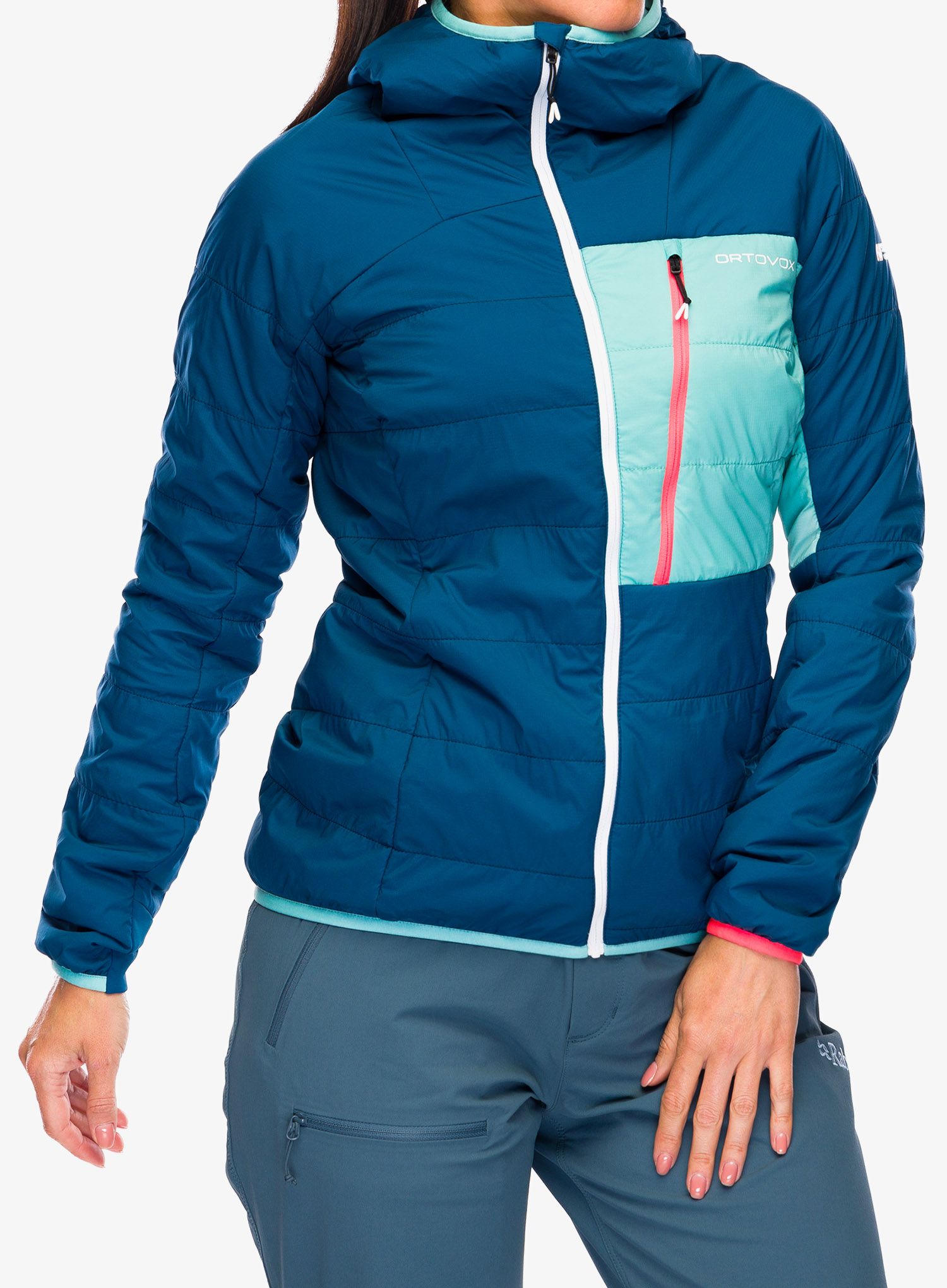 Ženska sintetična jakna Ortovox Swisswool Piz Duan Jacket - petrol blue