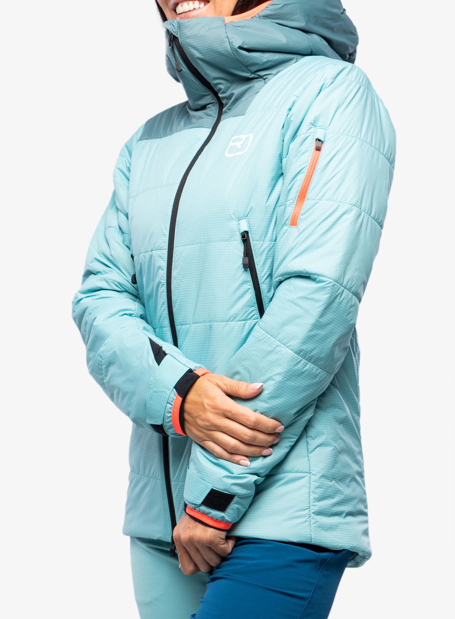 Ženska smučarska jakna Ortovox Swisswool Zinal Jacket - ice waterfall