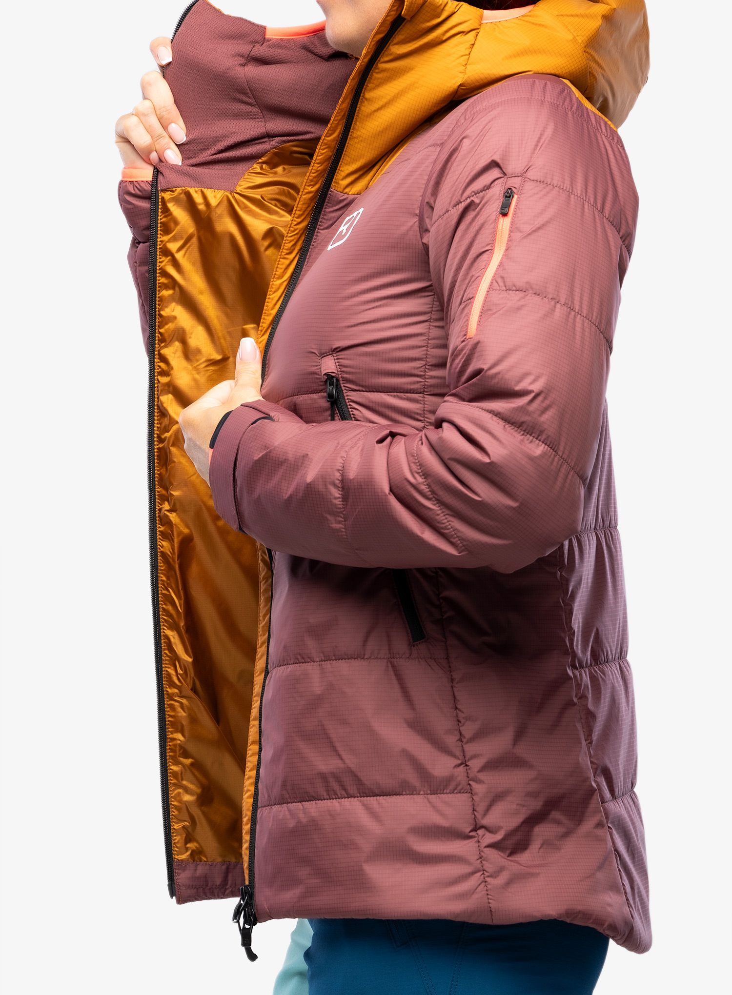Ženska smučarska jakna Ortovox Swisswool Zinal Jacket - mountain rose