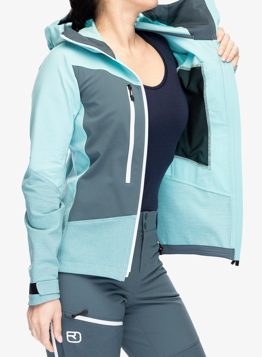 Ženska jakna Ortovox Westalpen Softshell Jacket - ice waterfall/ice