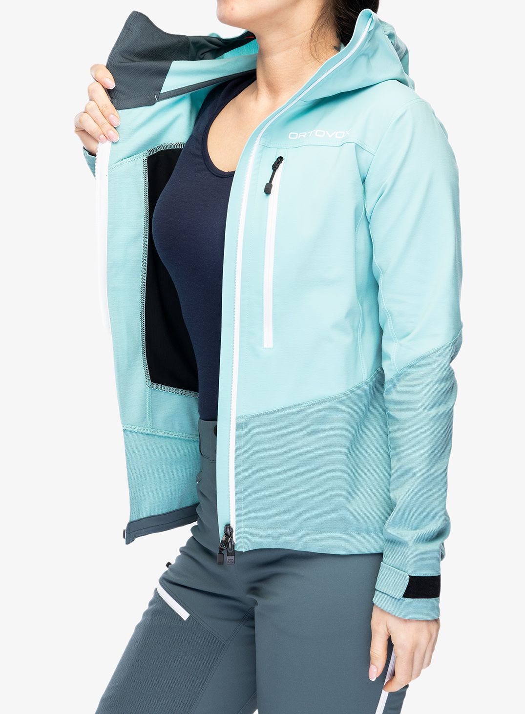 Ženska jakna Ortovox Westalpen Softshell Jacket - ice waterfall/ice