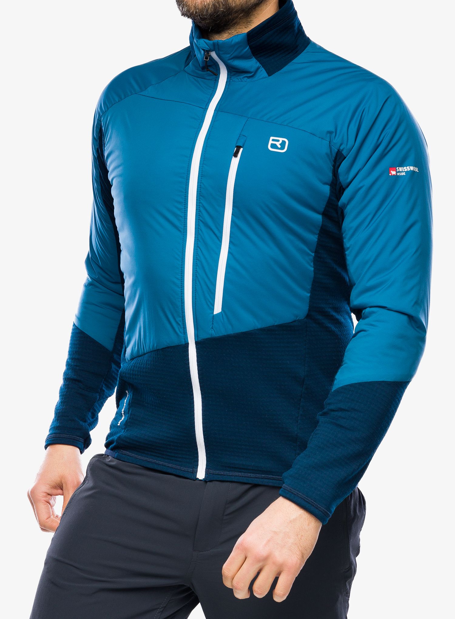 Jakna Ortovox Westalpen Swisswool Hybrid Jacket - mountain blue