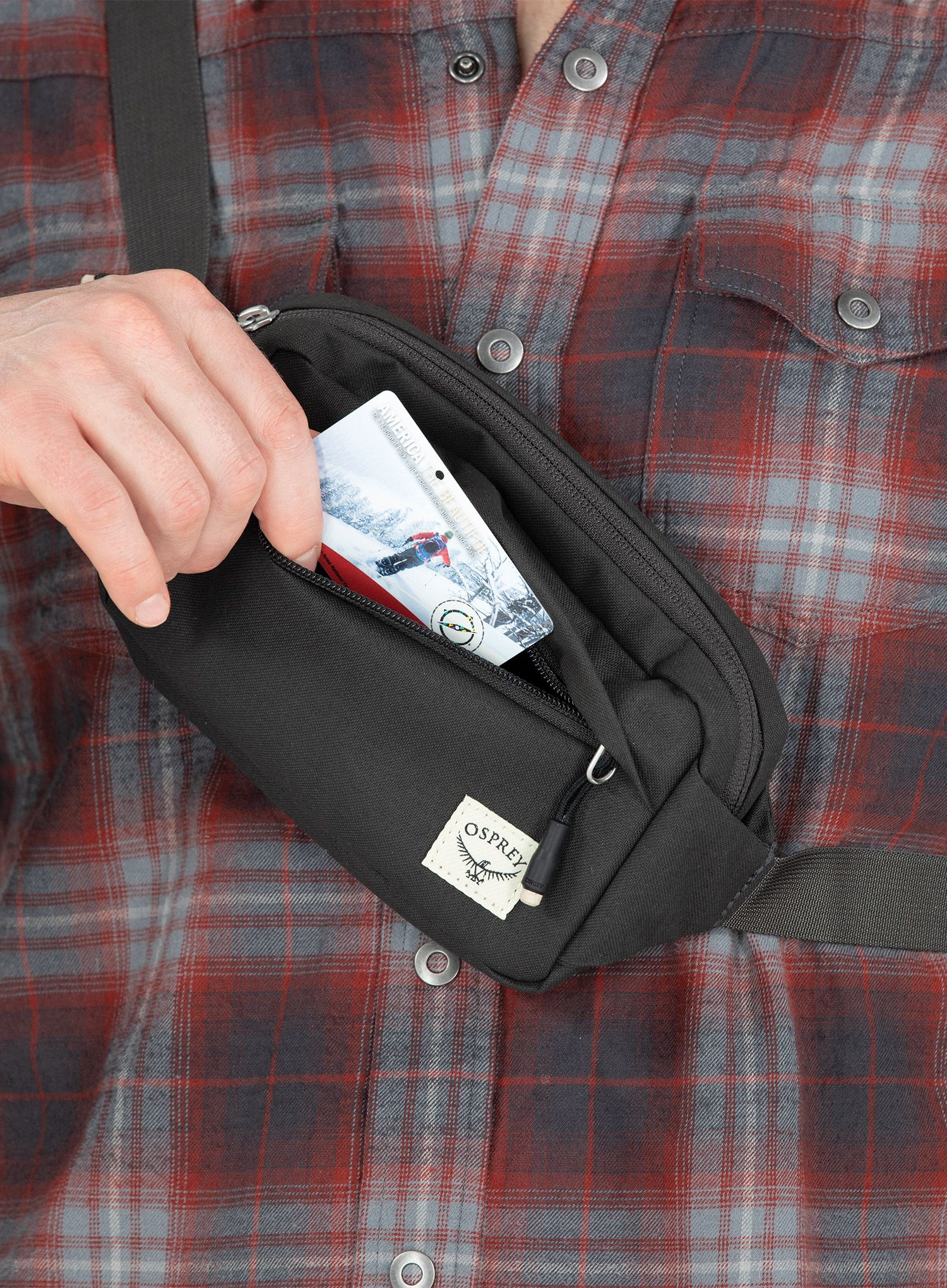 Torbica za okoli pasu Osprey Arcane Waist - black