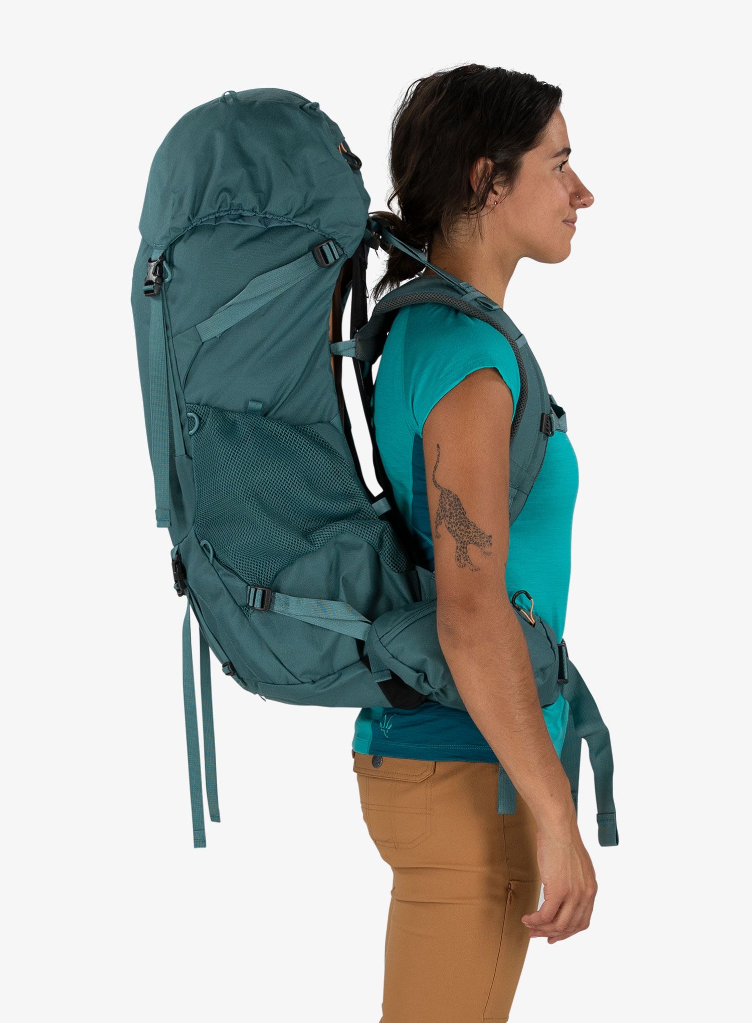 Ženski pohodniški nahrbtnik Osprey Renn 50 - cascade blue/melon orange