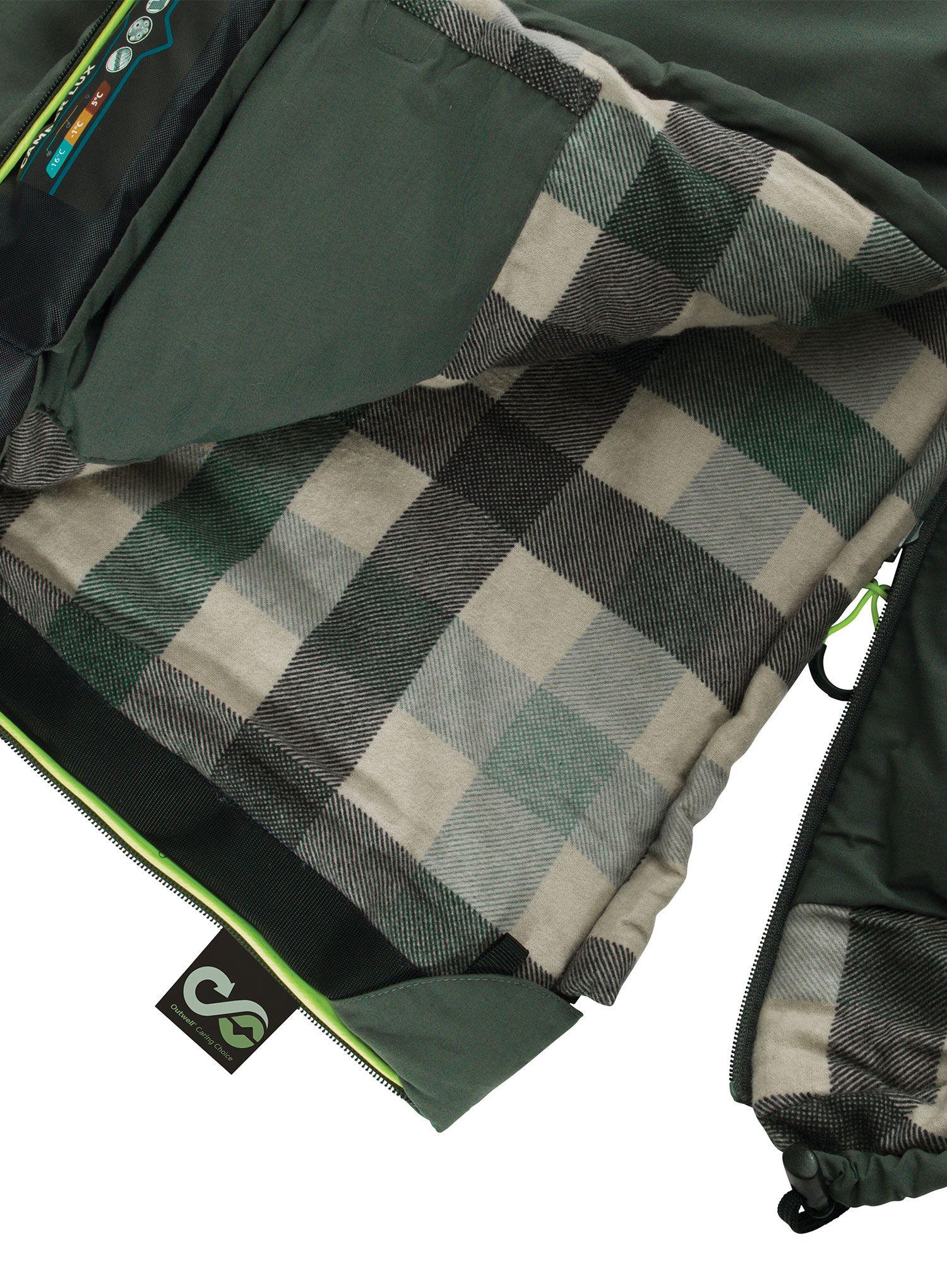 Dvojna spalna vreča Outwell Camper Lux Double (200 cm) - green