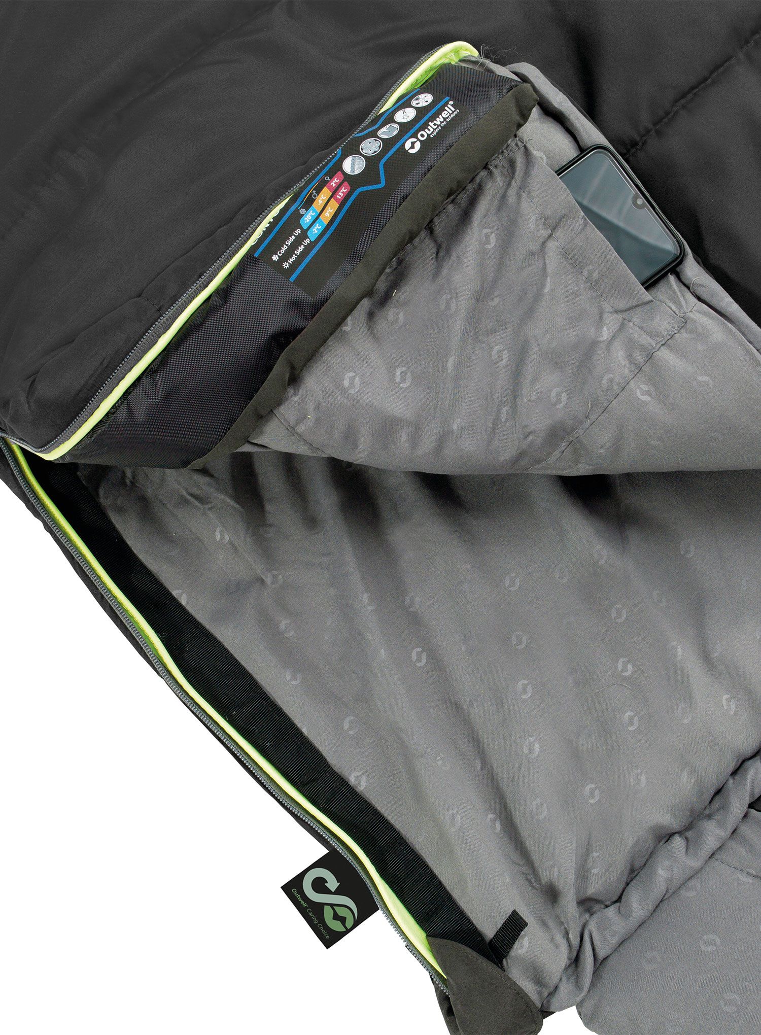 Spalna vreča Outwell Contour (190 cm) - midnight black/grey