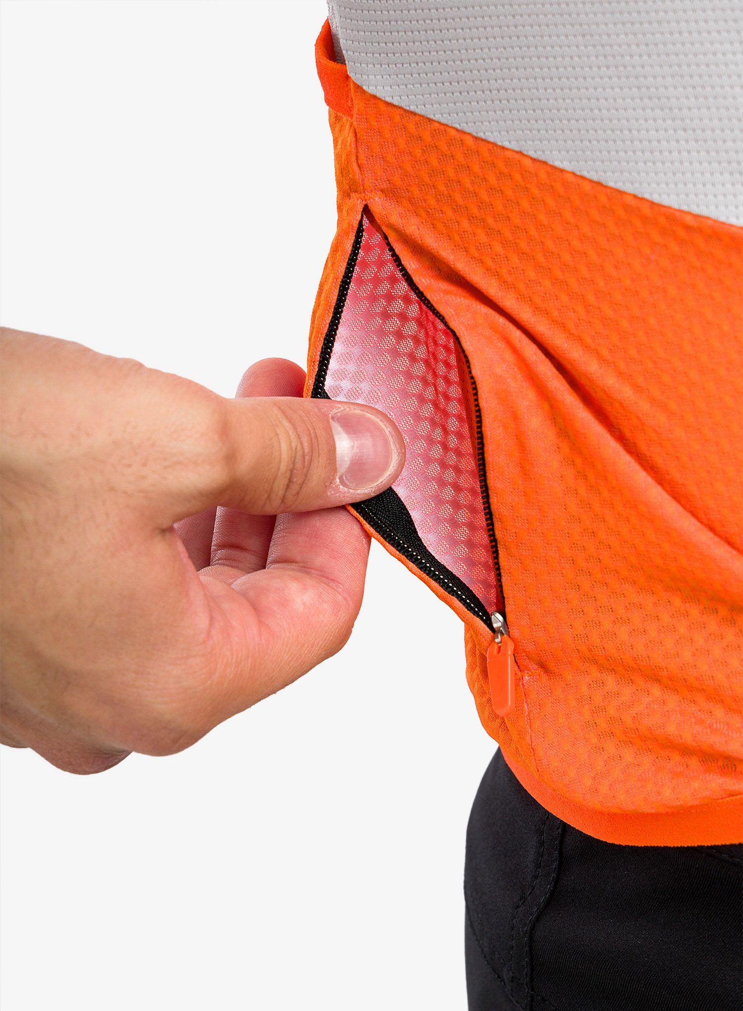 Moška kolesarska majica POC Essential Road Logo Jersey - granite grey/zink orange