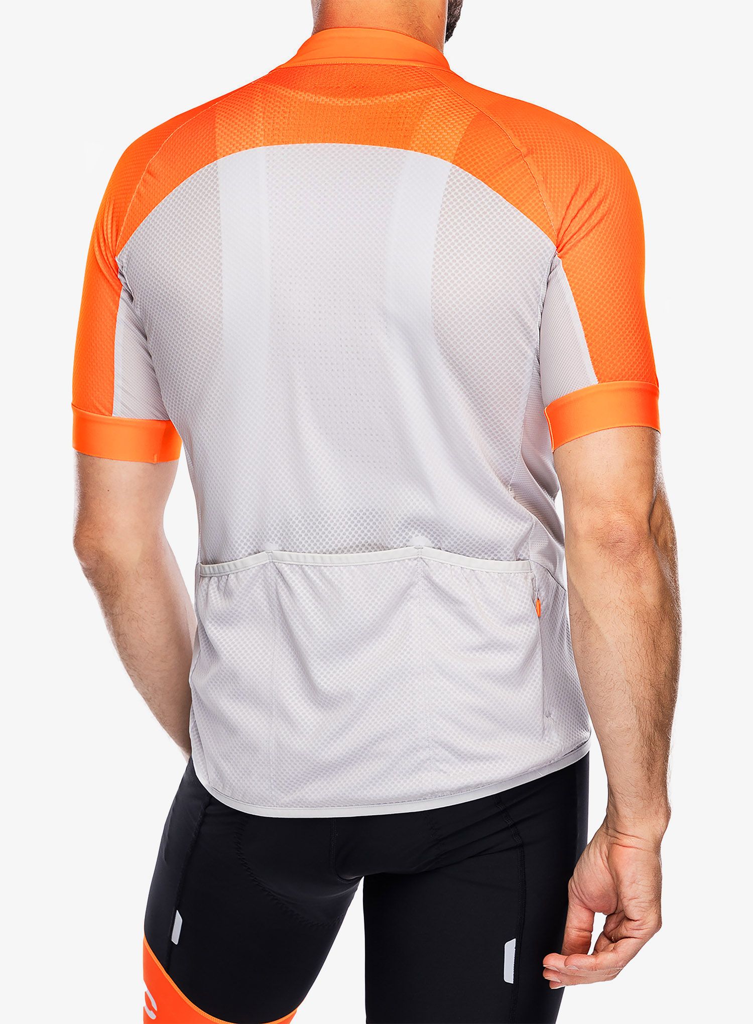 Kolesarska majica POC Essential Road Logo Jersey - zink orange/granite grey