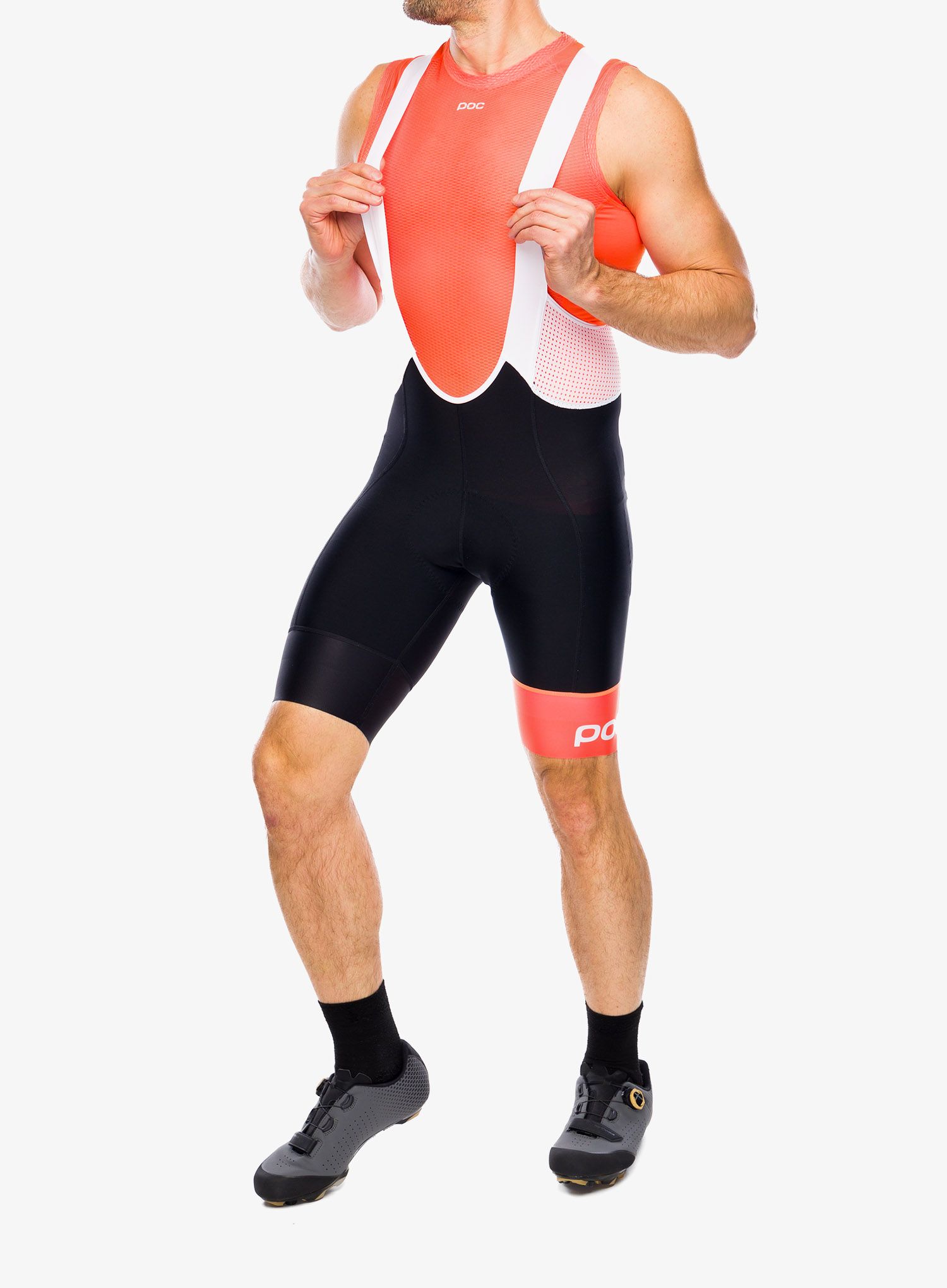 Kolesarske kratke hlače POC Essential Road VPDs Bib Shorts - uranium black/hydrogen white