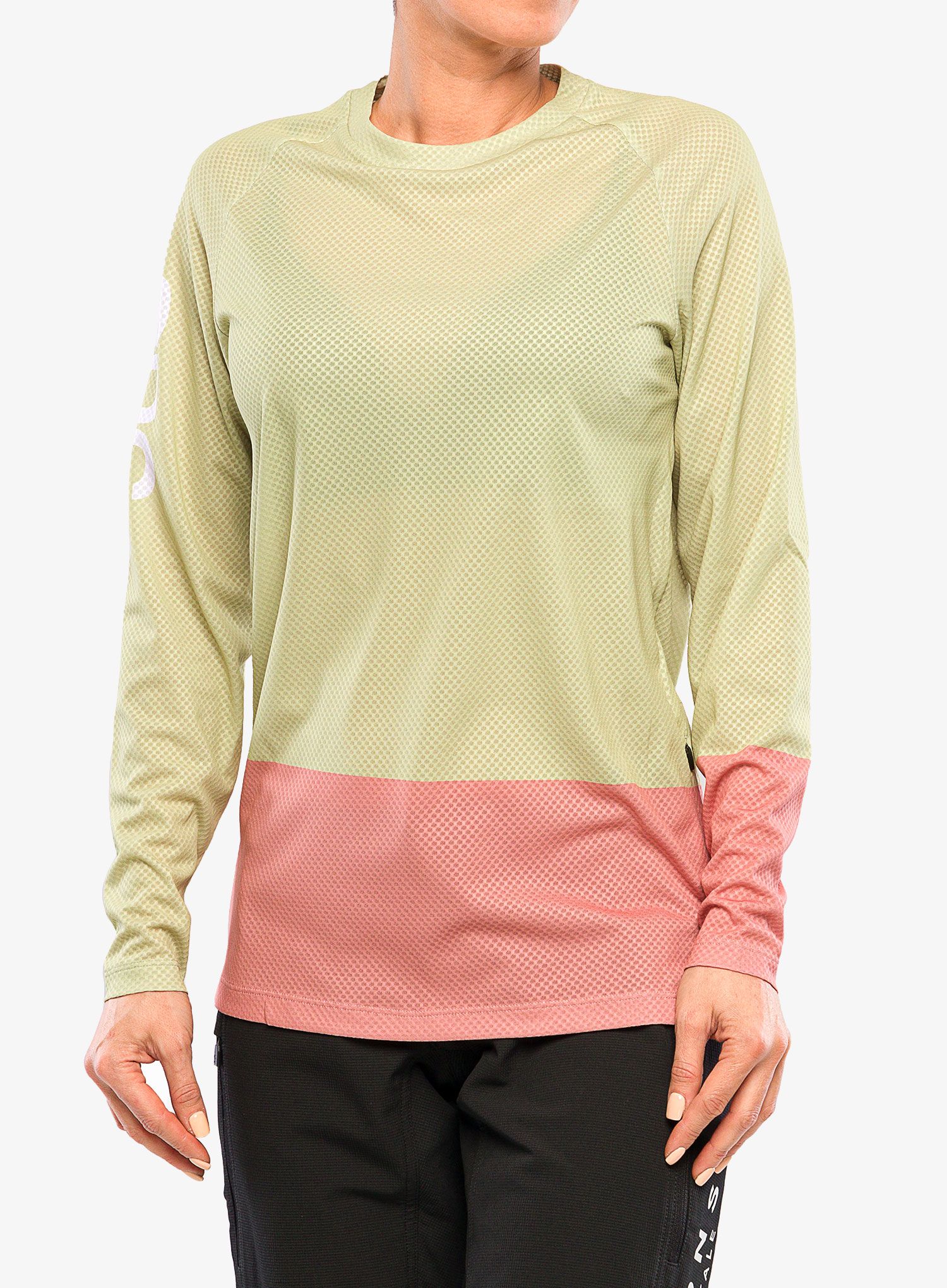 Ženska kolesarska jopa POC MTB Pure LS Jersey - prehnite green/rock salt