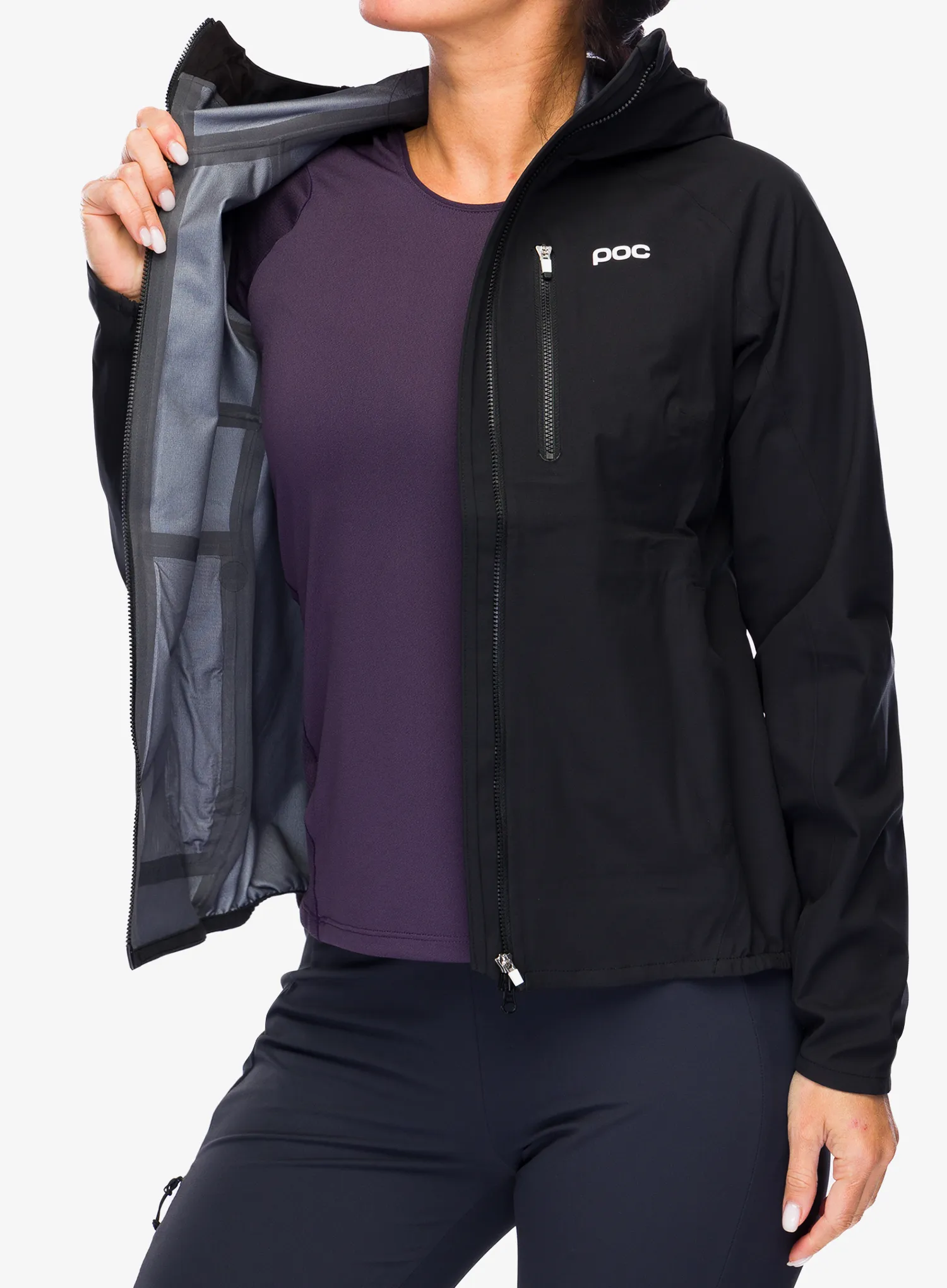 Ženska kolesarska jakna POC Motion Rain Jacket - black
