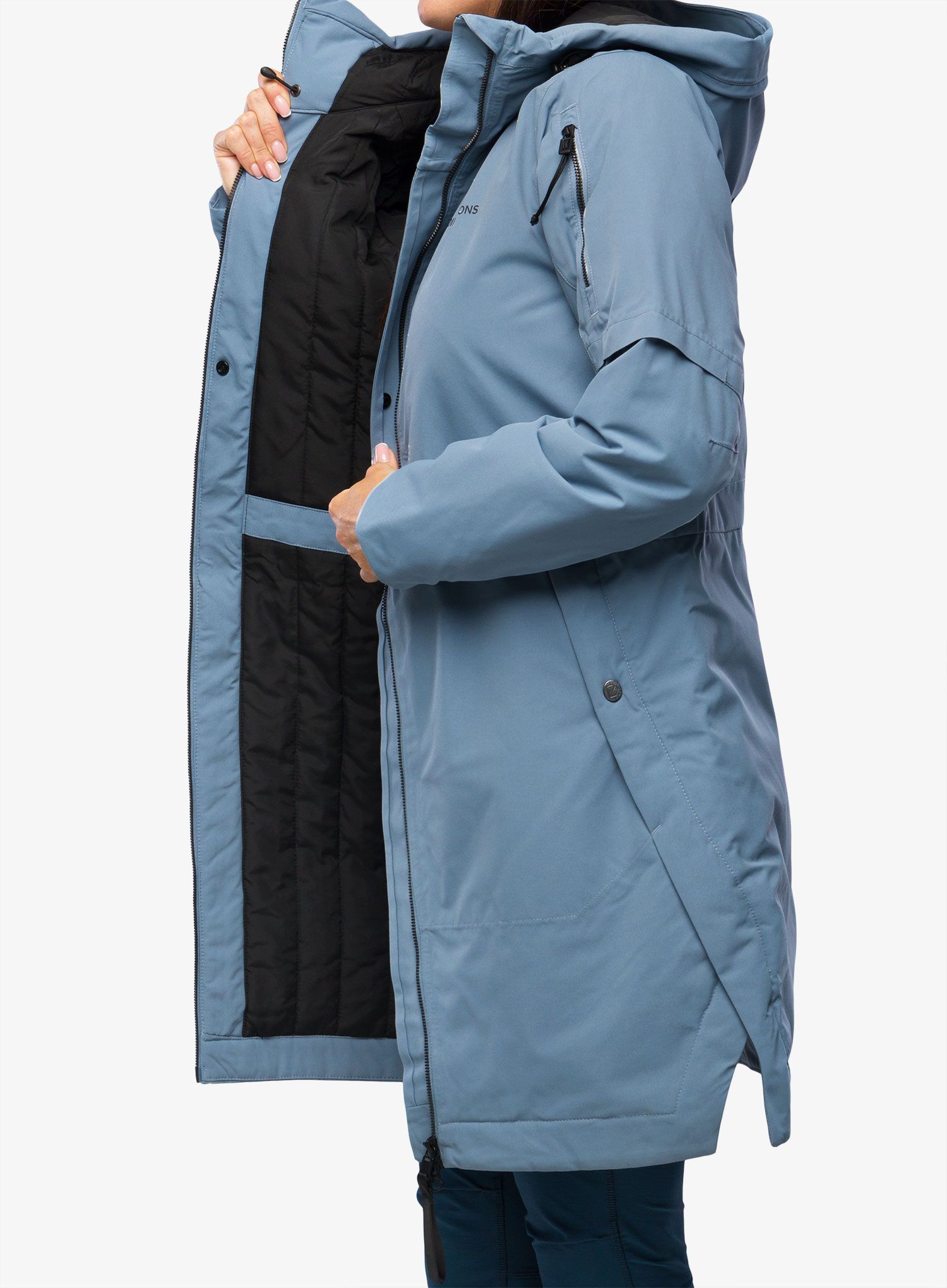 Ženski plašč Didriksons Ella Parka - glacial blue