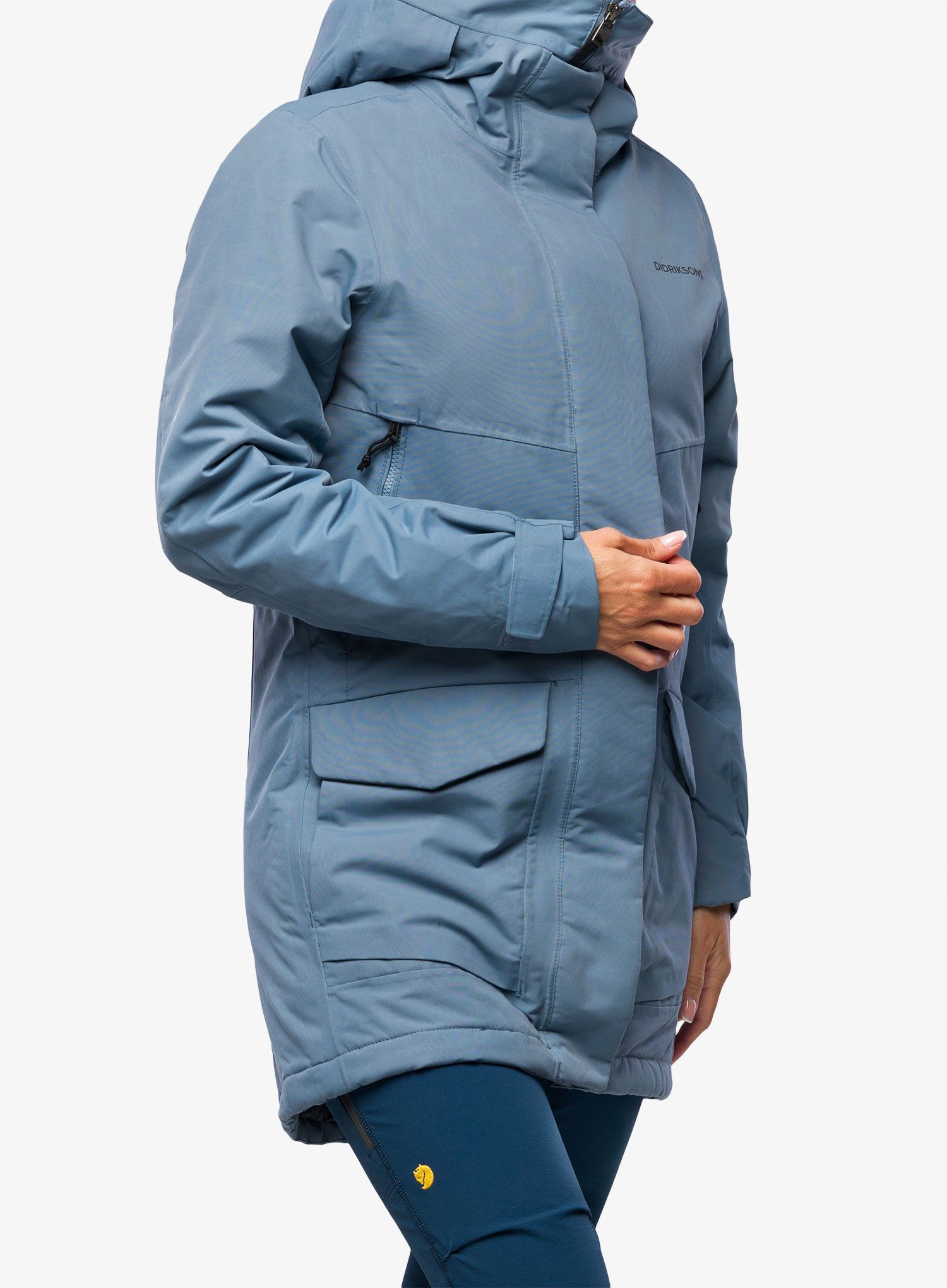 Ženska nepremočljiva jakna Didriksons Frida Parka - glacial blue