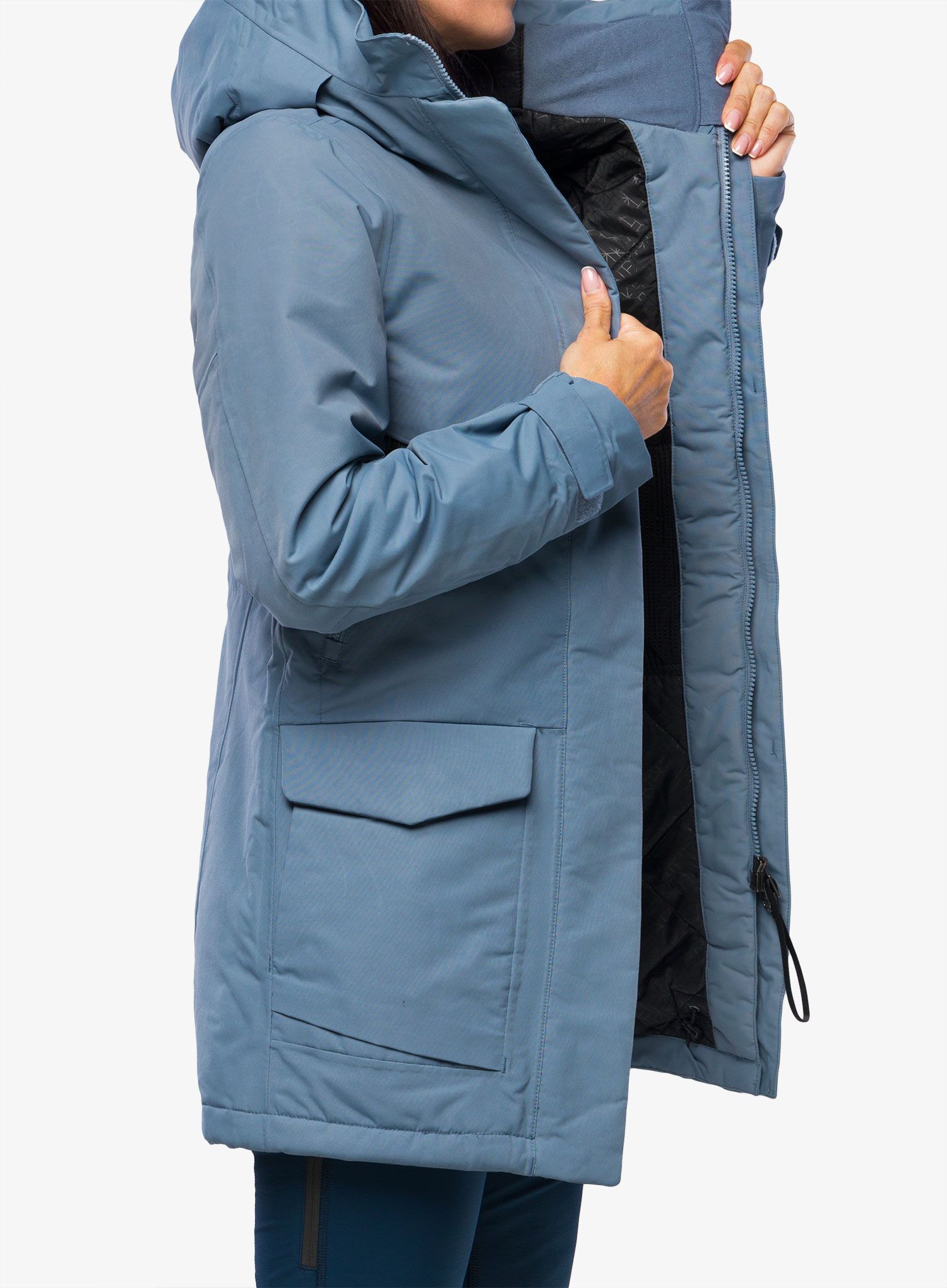 Ženska nepremočljiva jakna Didriksons Frida Parka - glacial blue