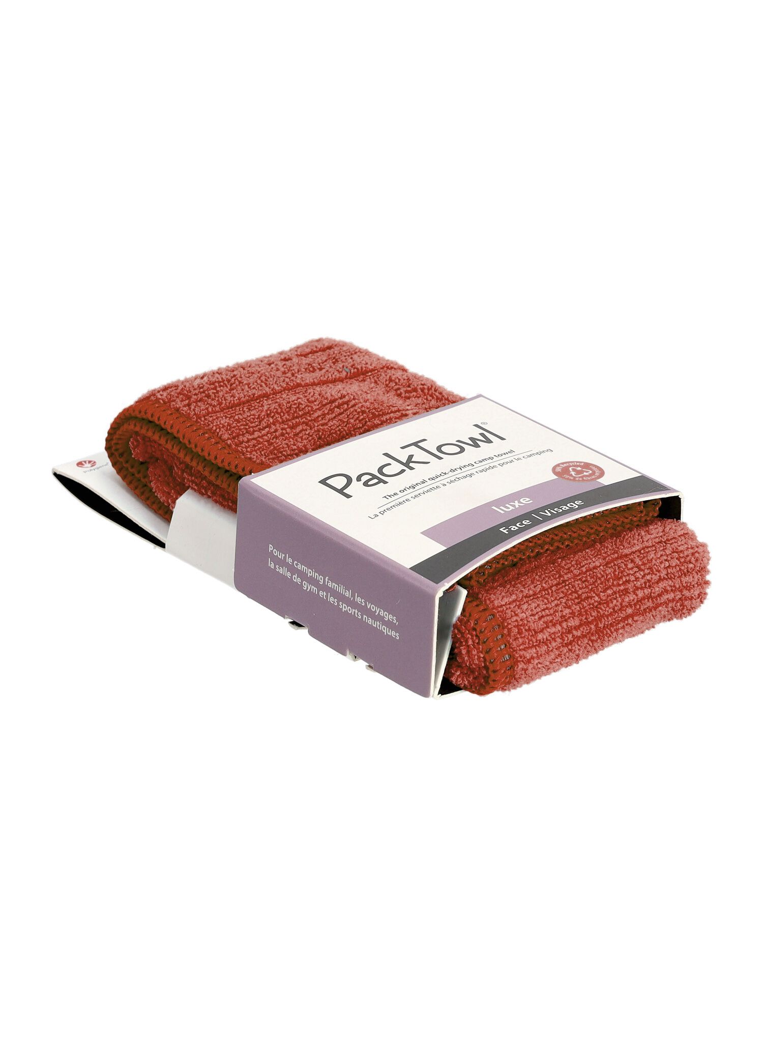 Pohodniška brisača PackTowl Luxe Face - terracotta