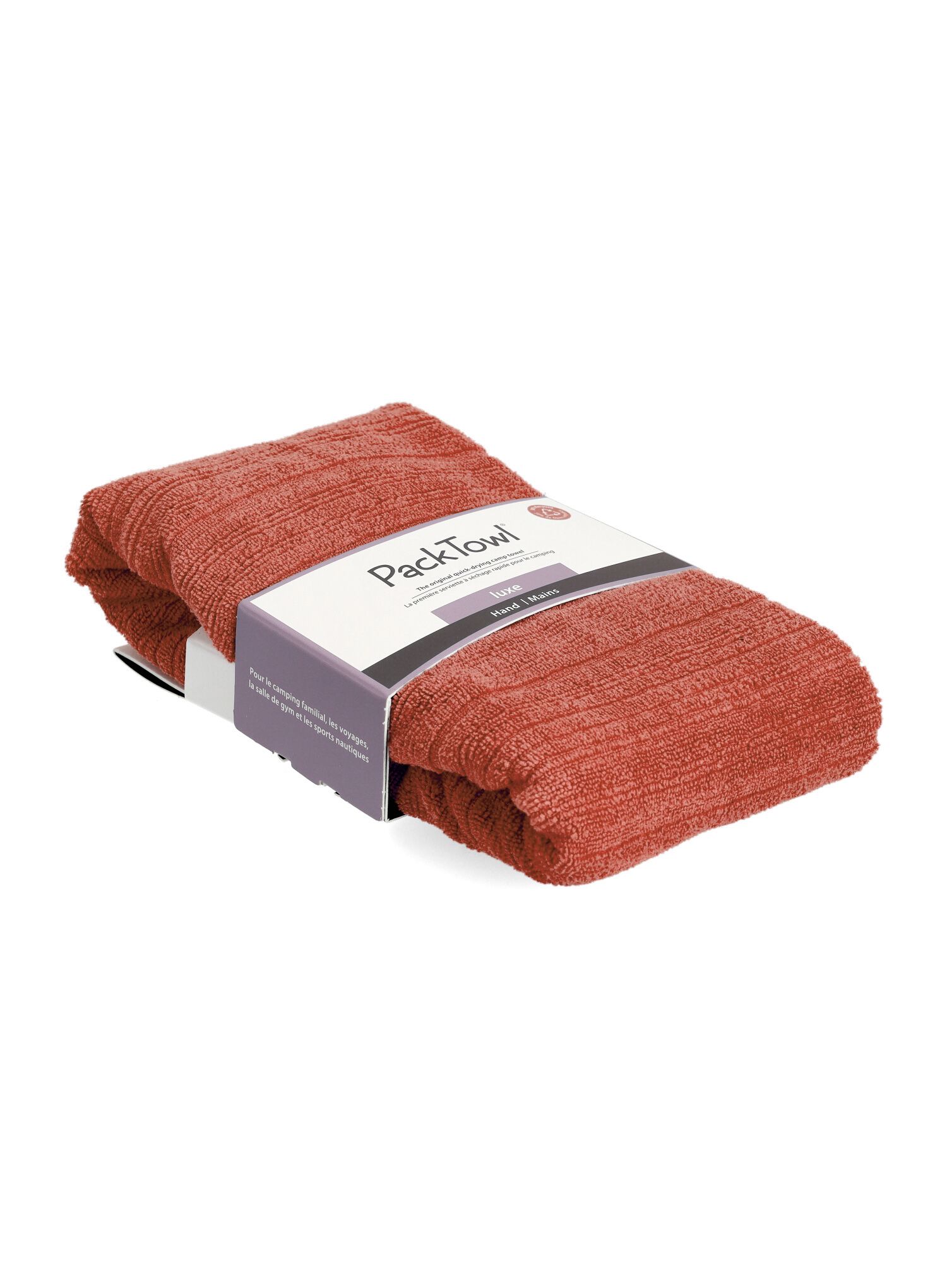 Pohodniška brisača PackTowl Luxe Hand - terracotta