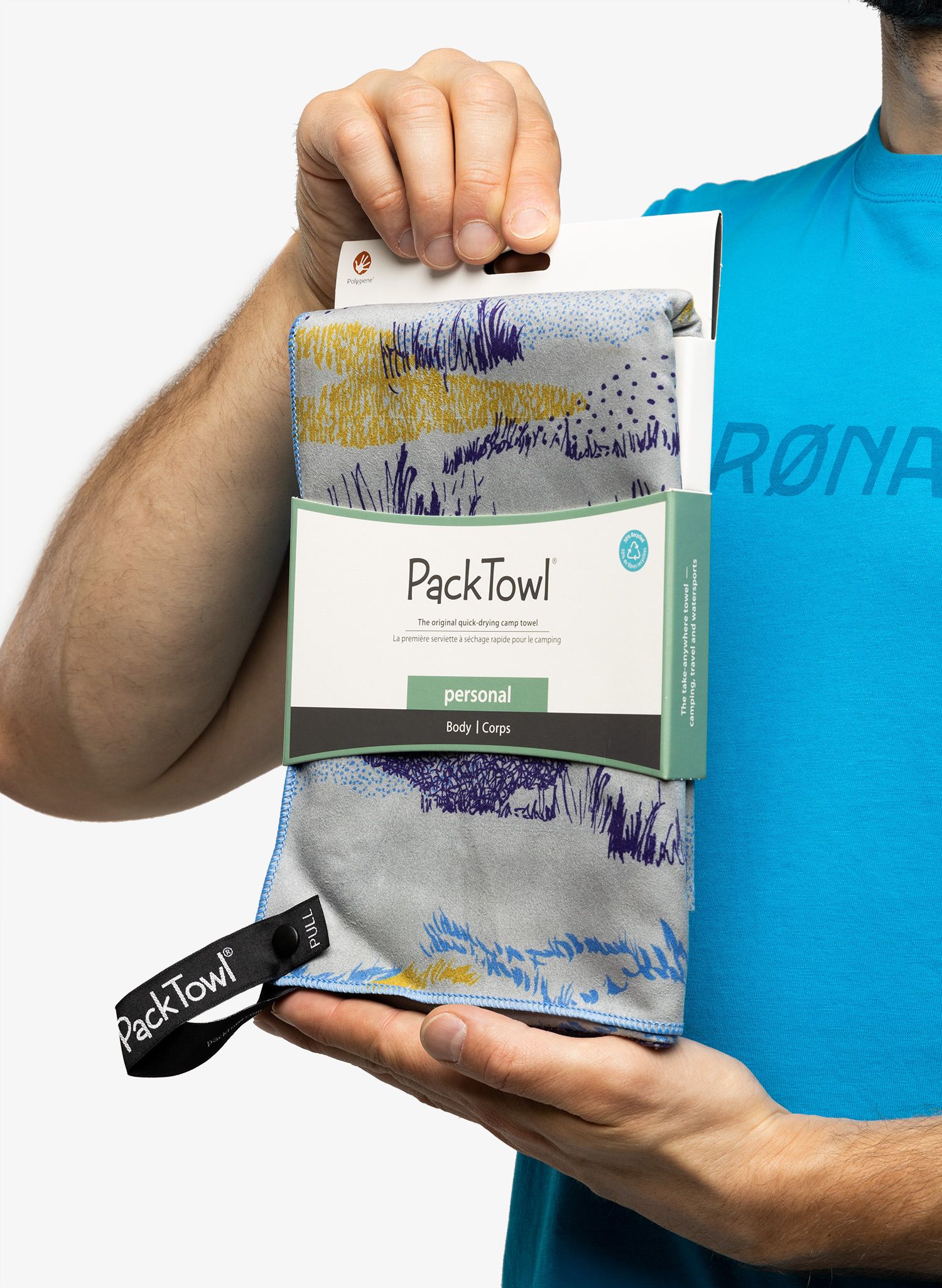 Pohodniška brisača PackTowl Personal Body - sand dune print