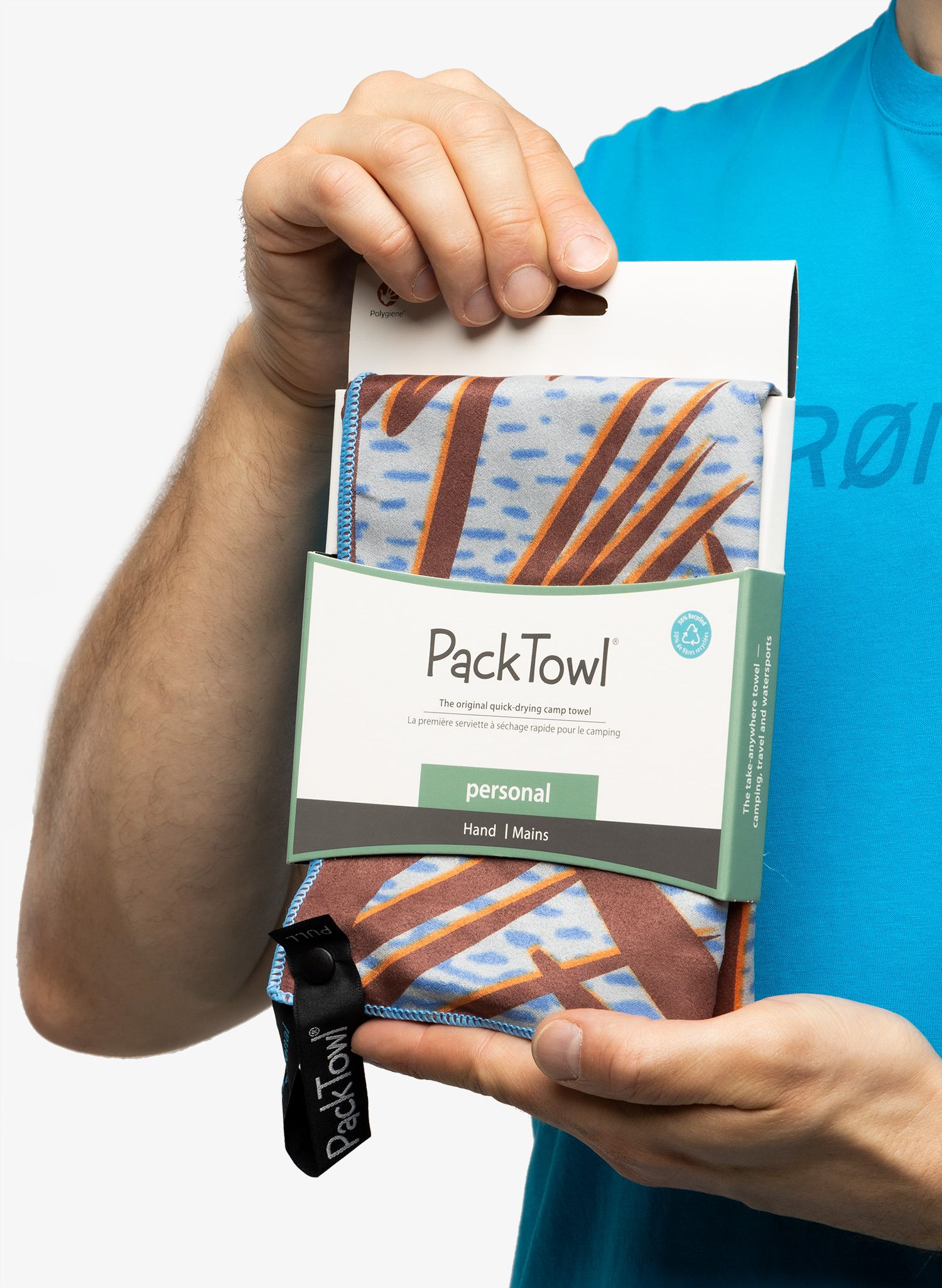 Hitrosušeča brisača PackTowl Personal Hand - palm print