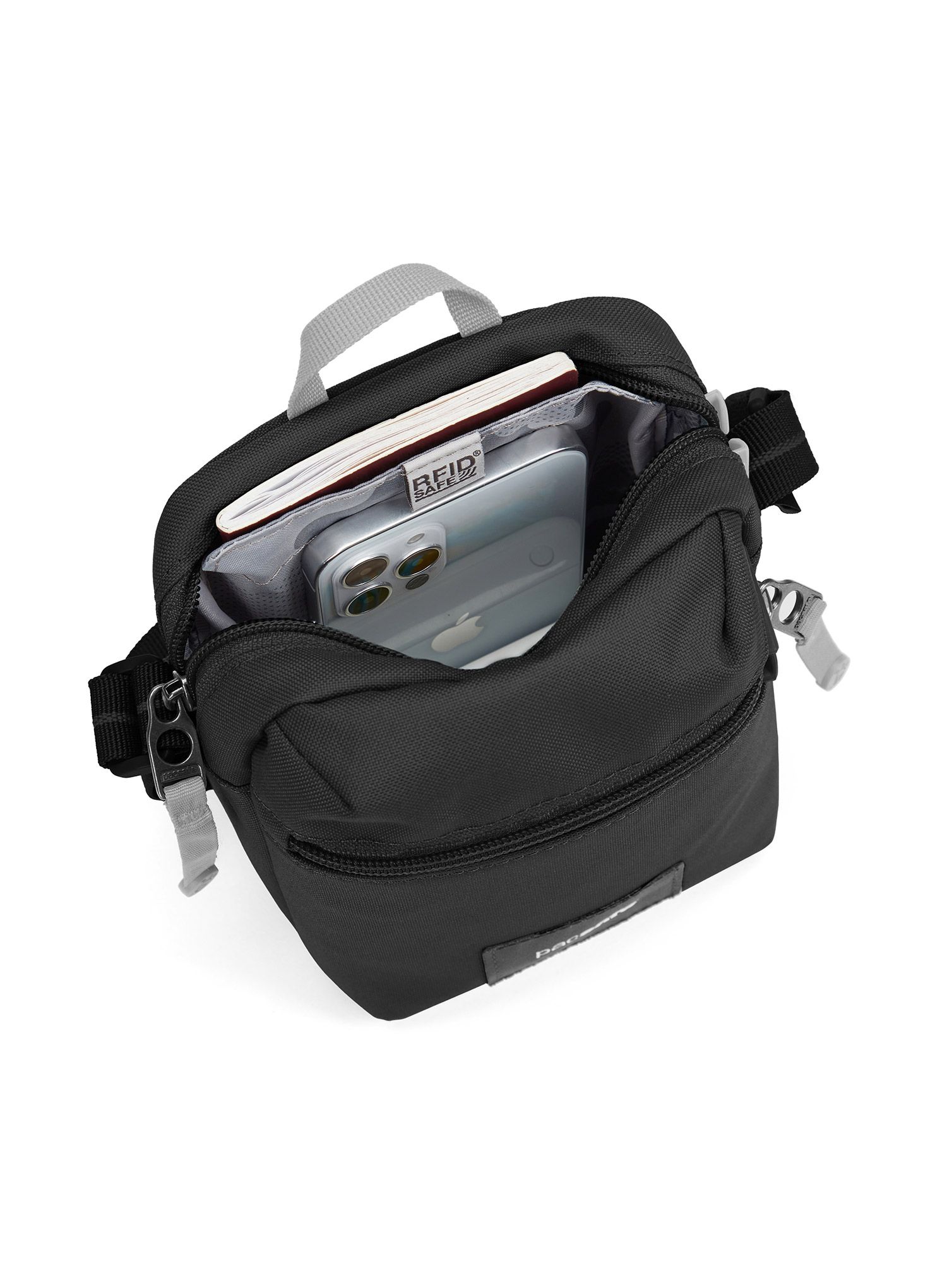 Torbica za čez ramo Pacsafe Go Micro Crossbody - jet black