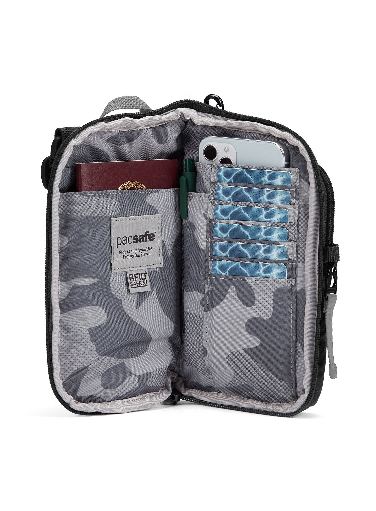 Torbica za čez ramo Pacsafe Go Tech Crossbody - jet black