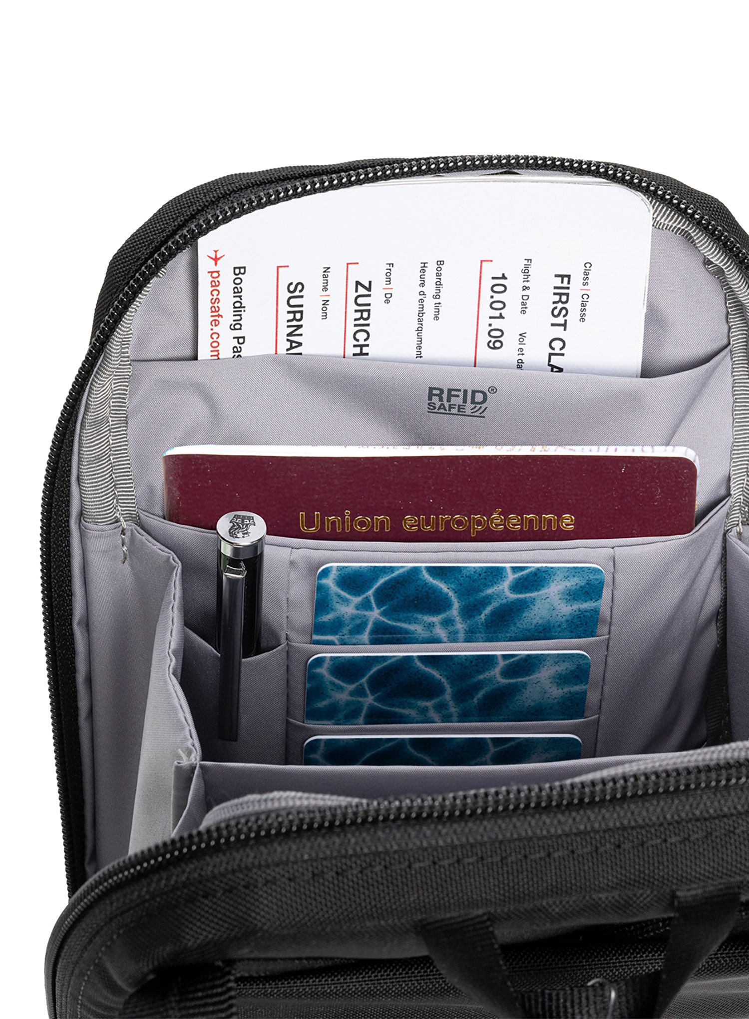 Torbica za čez ramo Pacsafe RFIDsafe Tech Crossbody - black