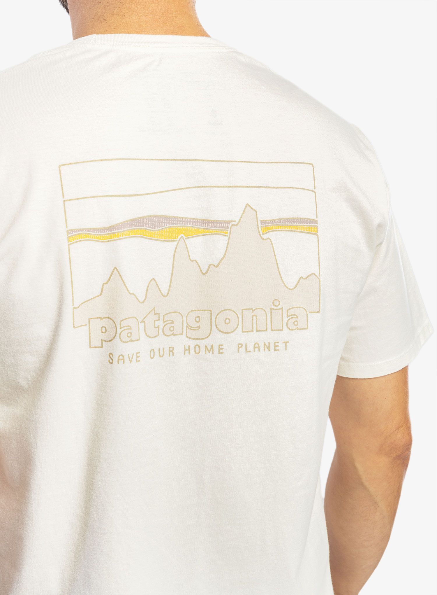 Bombažna majica Patagonia 73 Skyline Organic T-Shirt - birch white